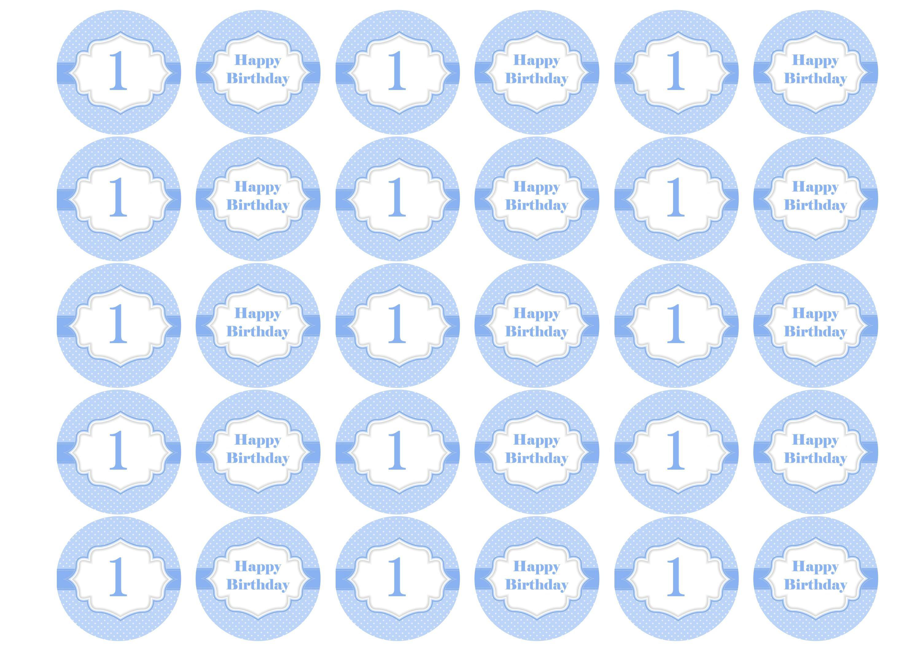 38mm printed edible cupcake toppers