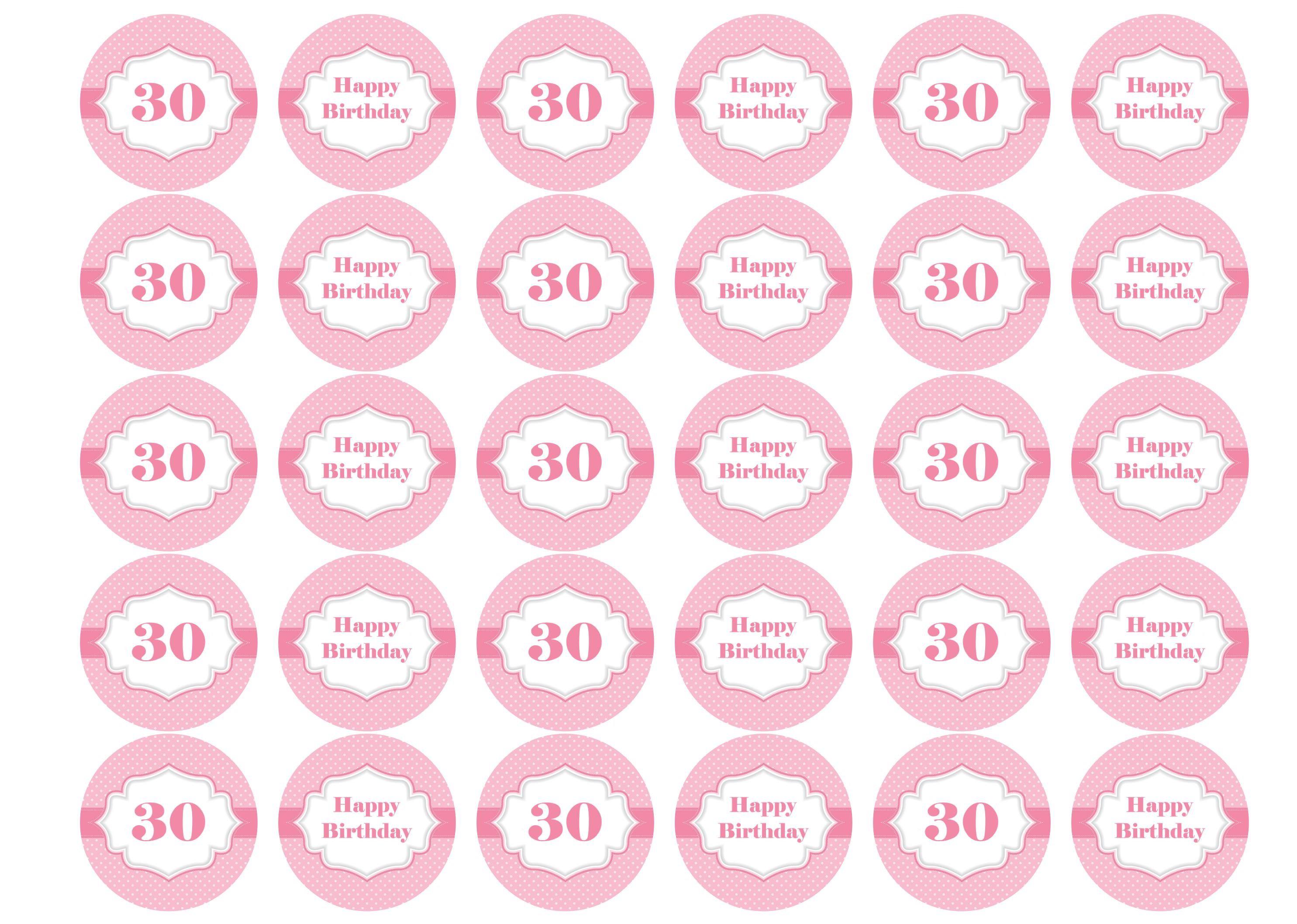 38mm printed edible cupcake toppers