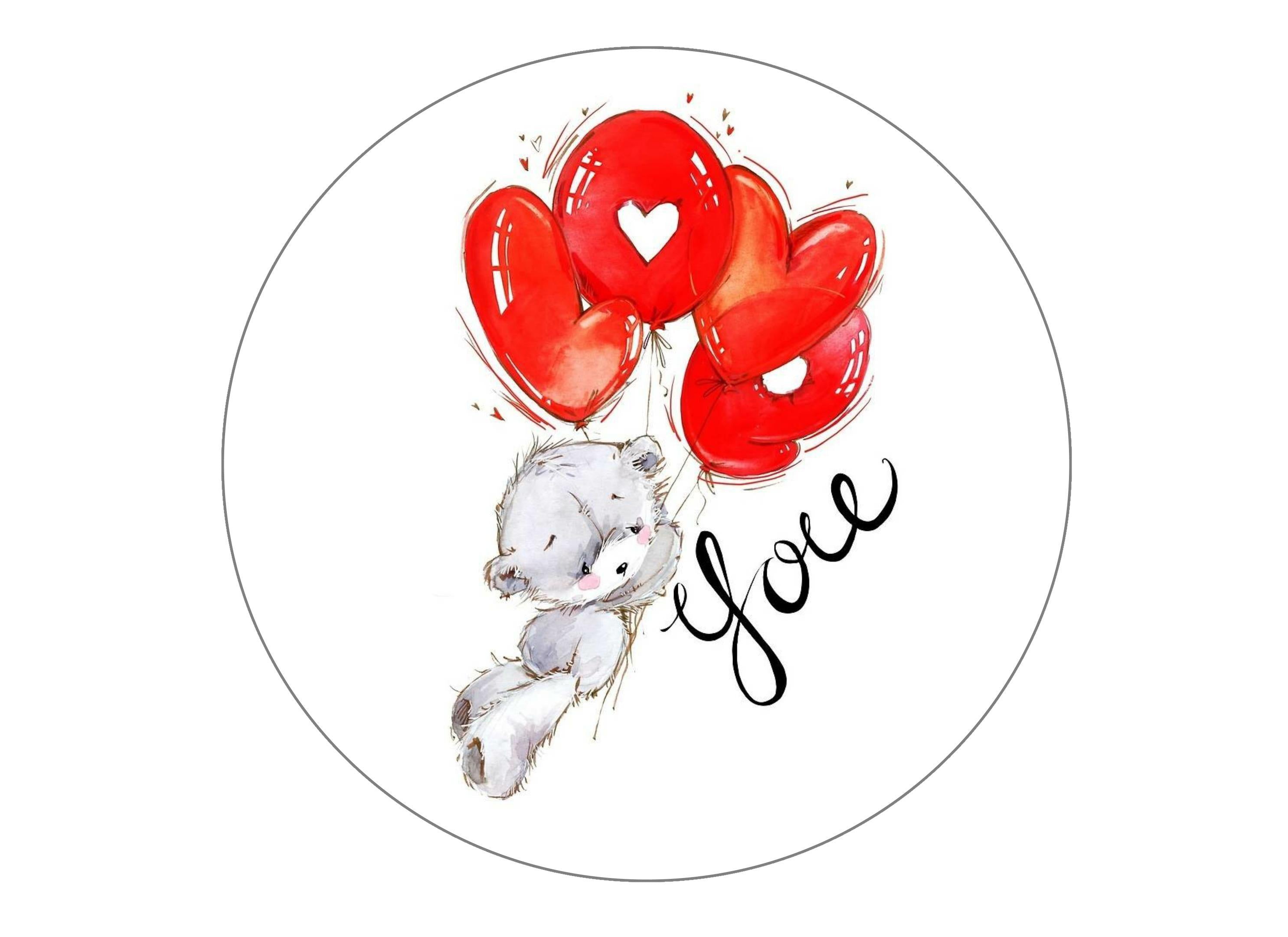 Printed edible cake topper for Valentines day