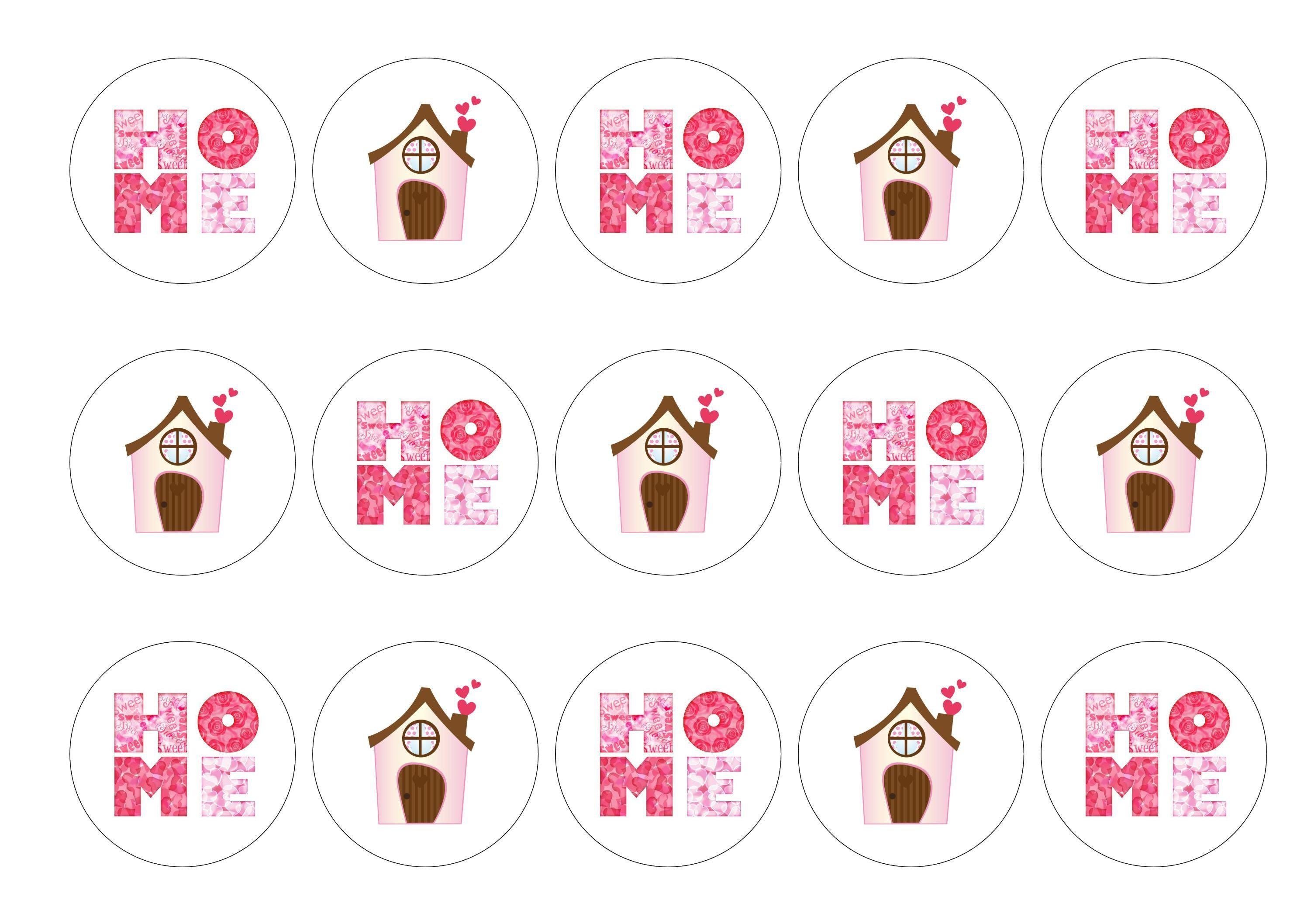 Edible paper cupcake toppers for house warming