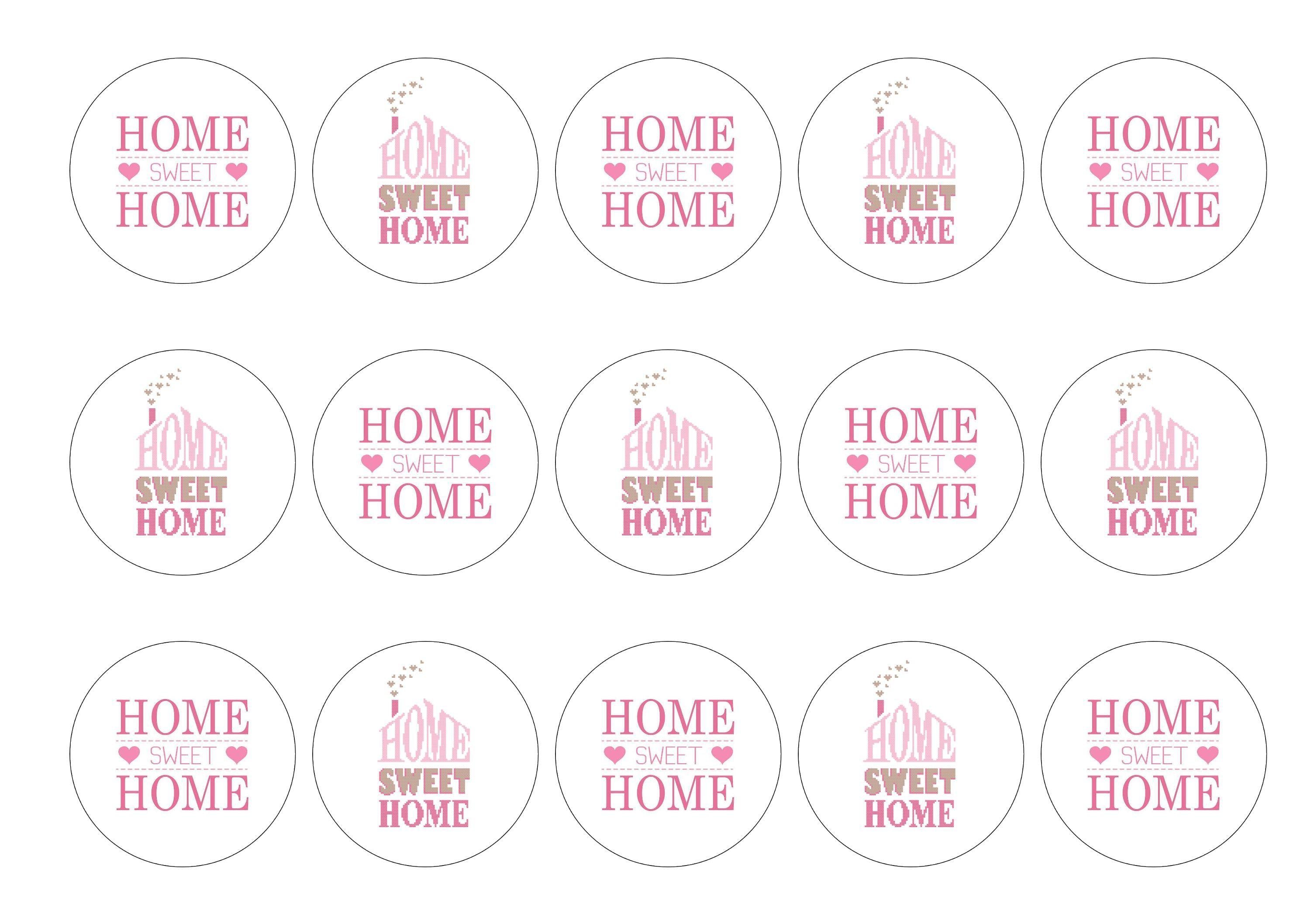 Printed cupcake toppers for new home