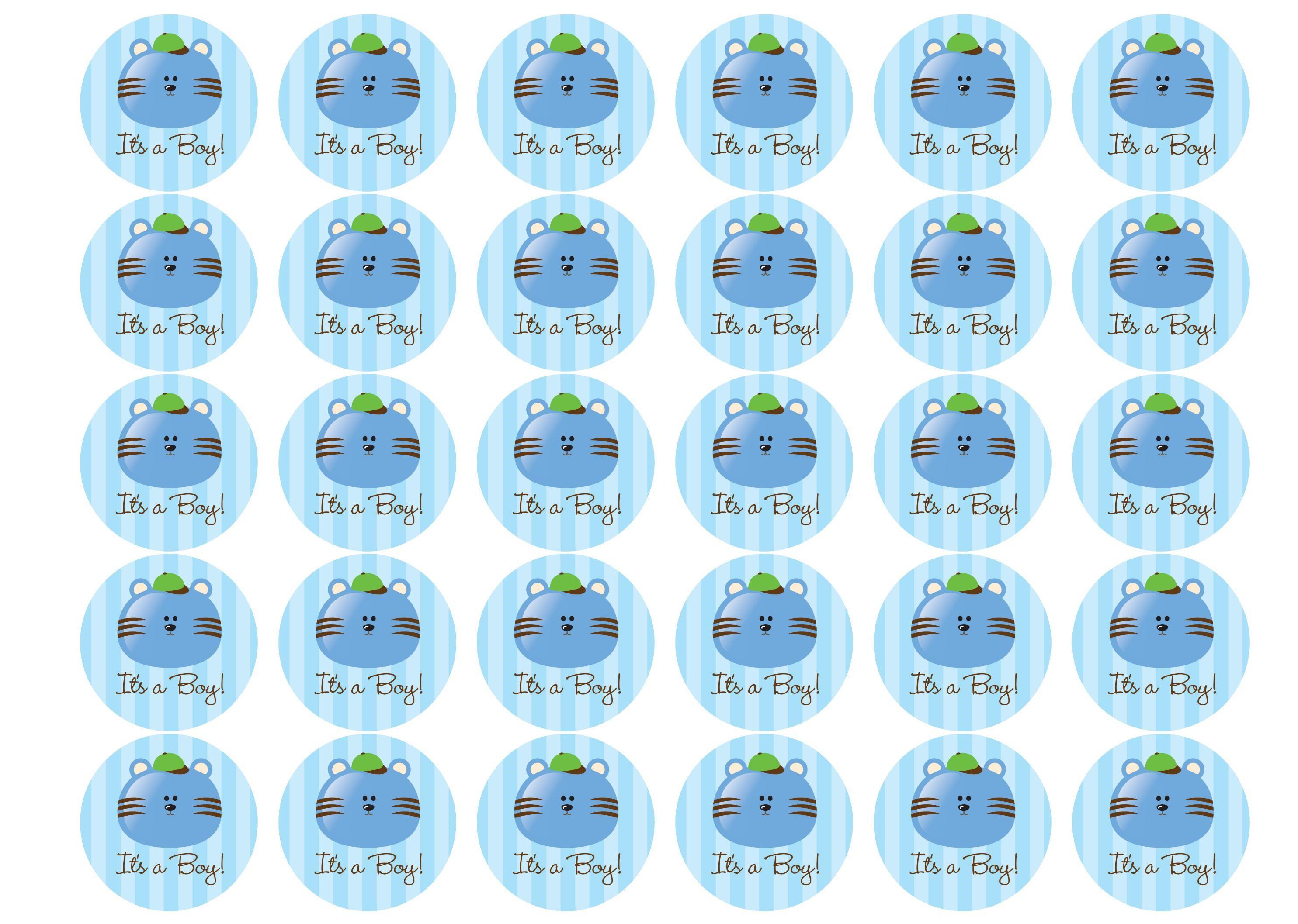 38mm printed edible cupcake toppers