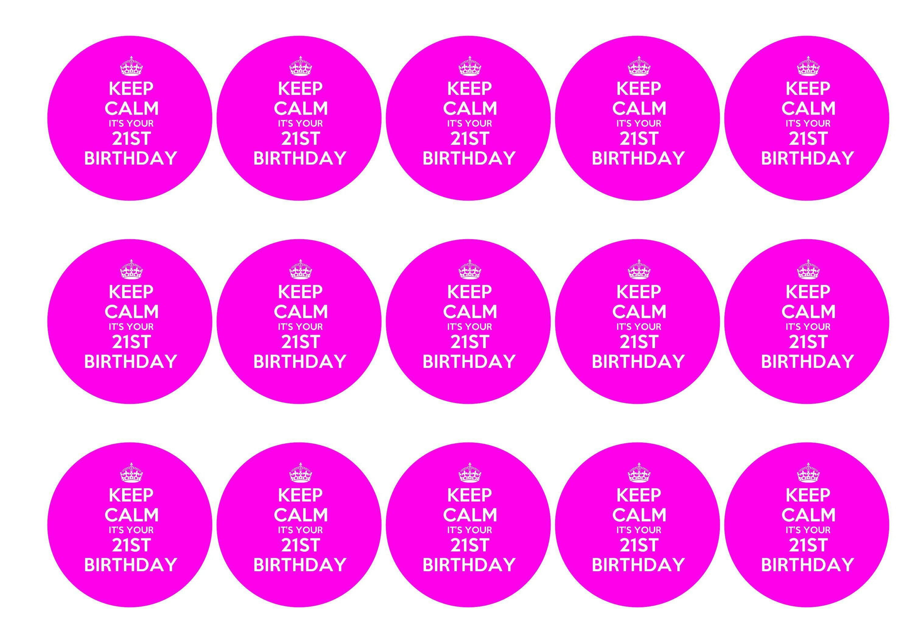 Keep Calm 21st-Edible cake toppers-Edibilis