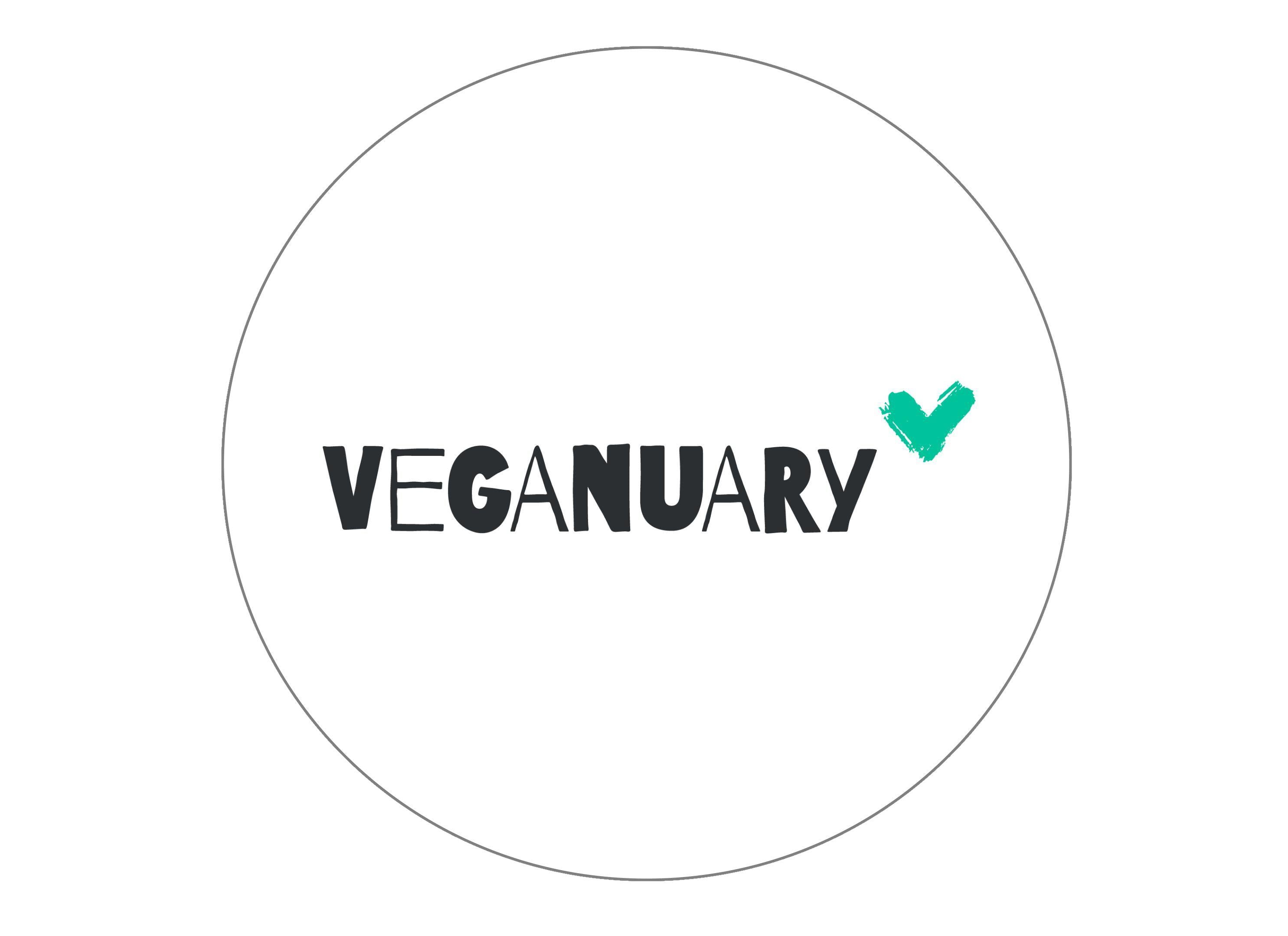 Large printed topper with the Veganuary Green logo