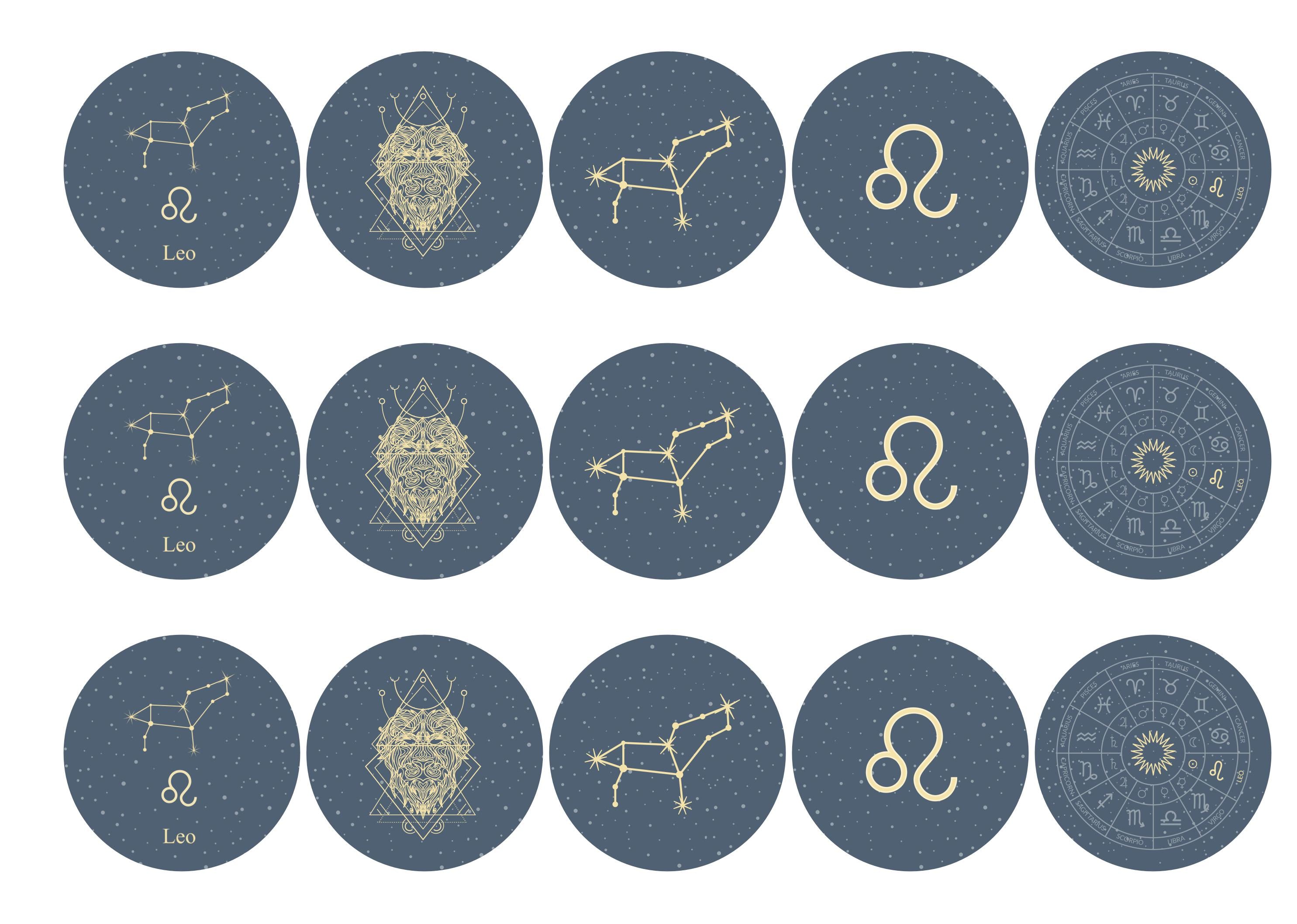 15 toppers with Leo zodiac design