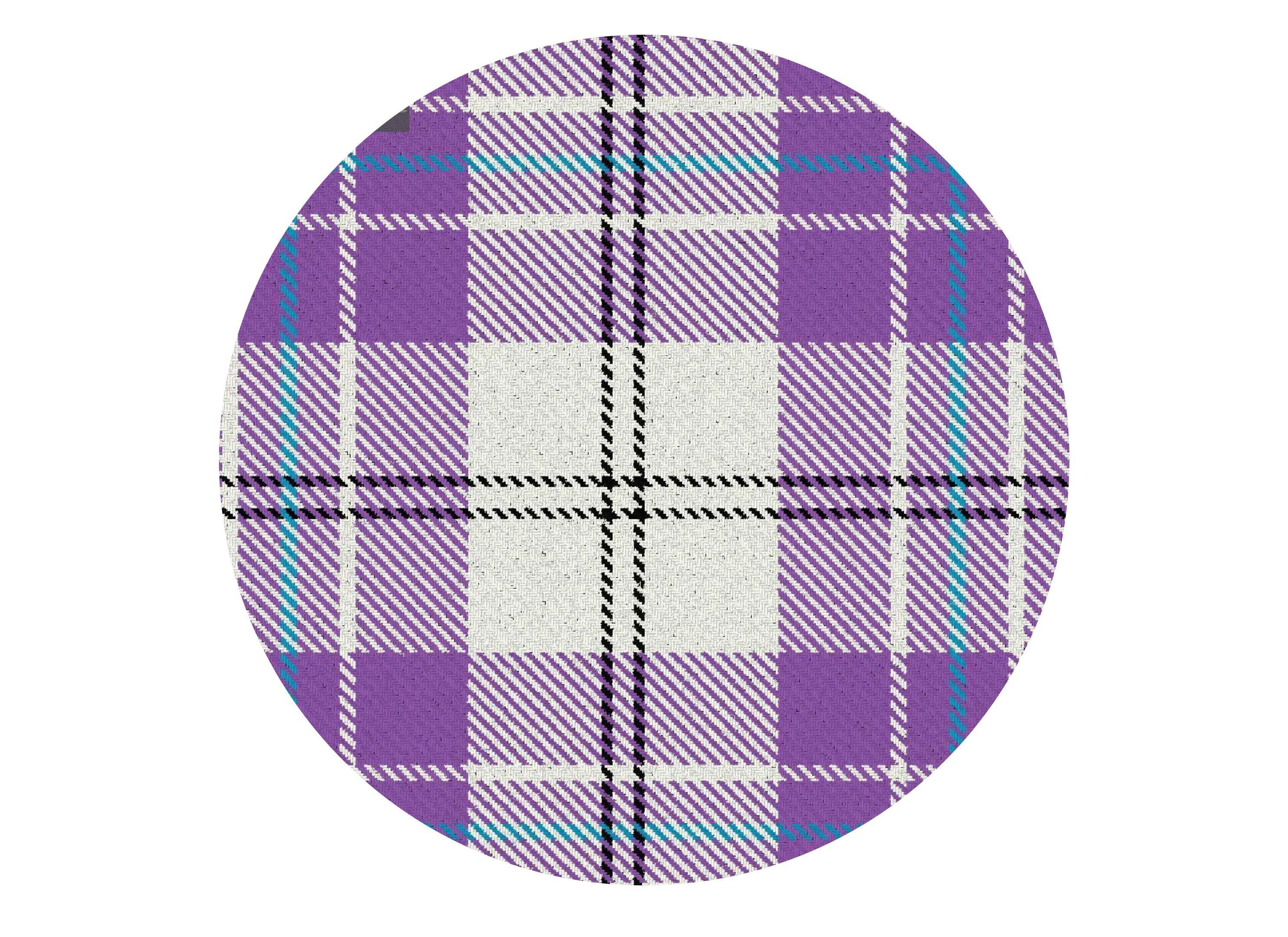 Printed edible cake topper with light purple tartan