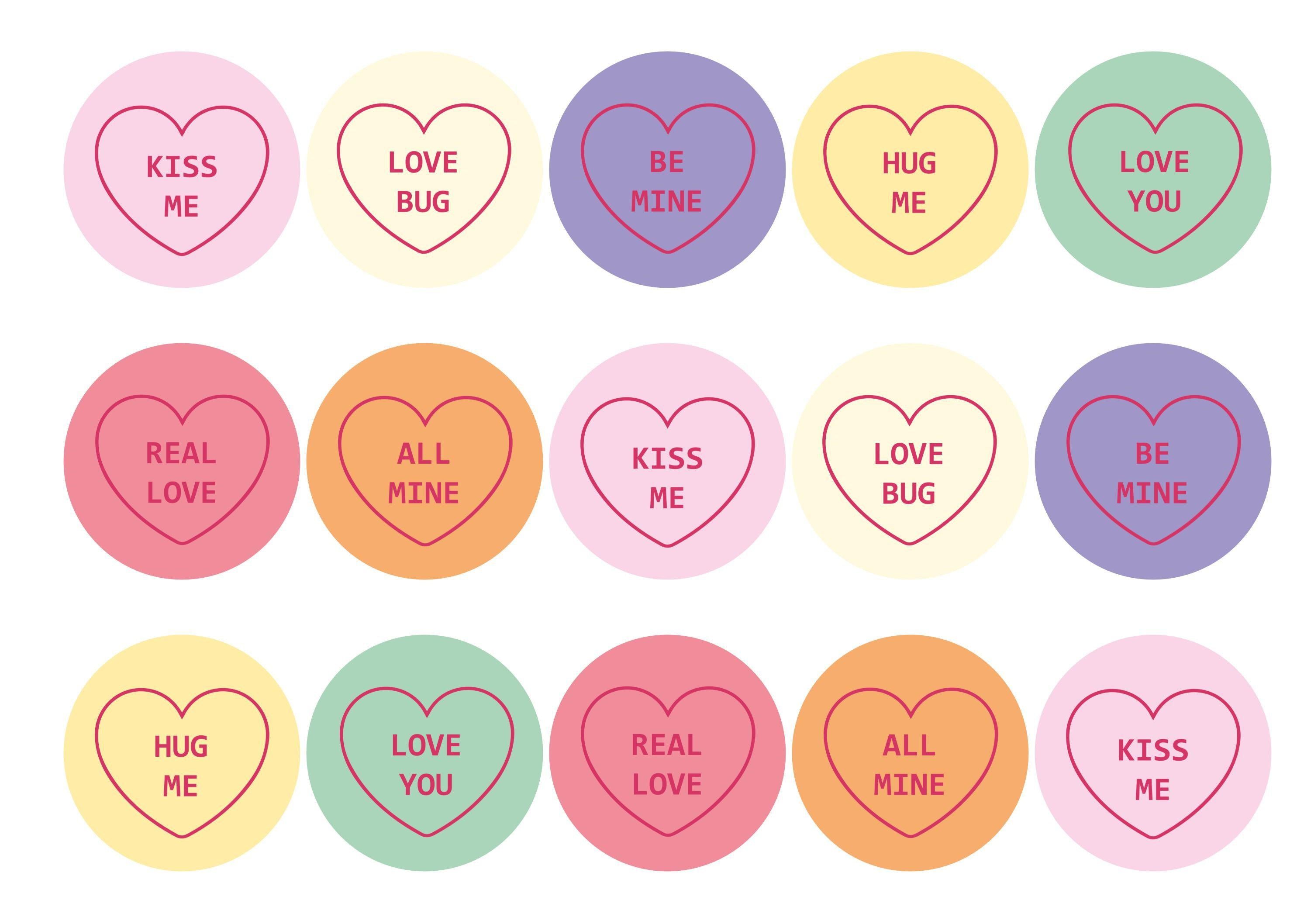 15 edible love heart valentines toppers