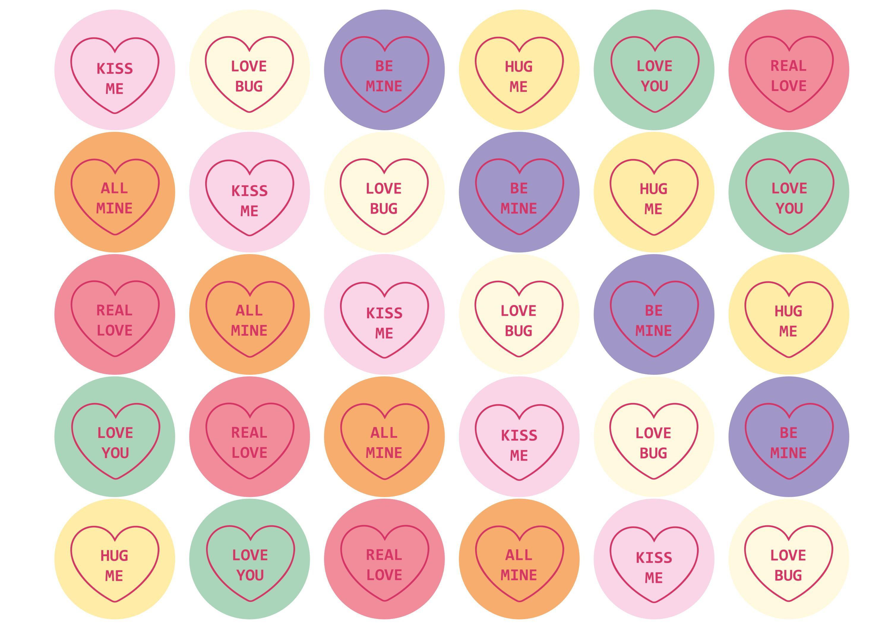 30 love heart valentine toppers 
