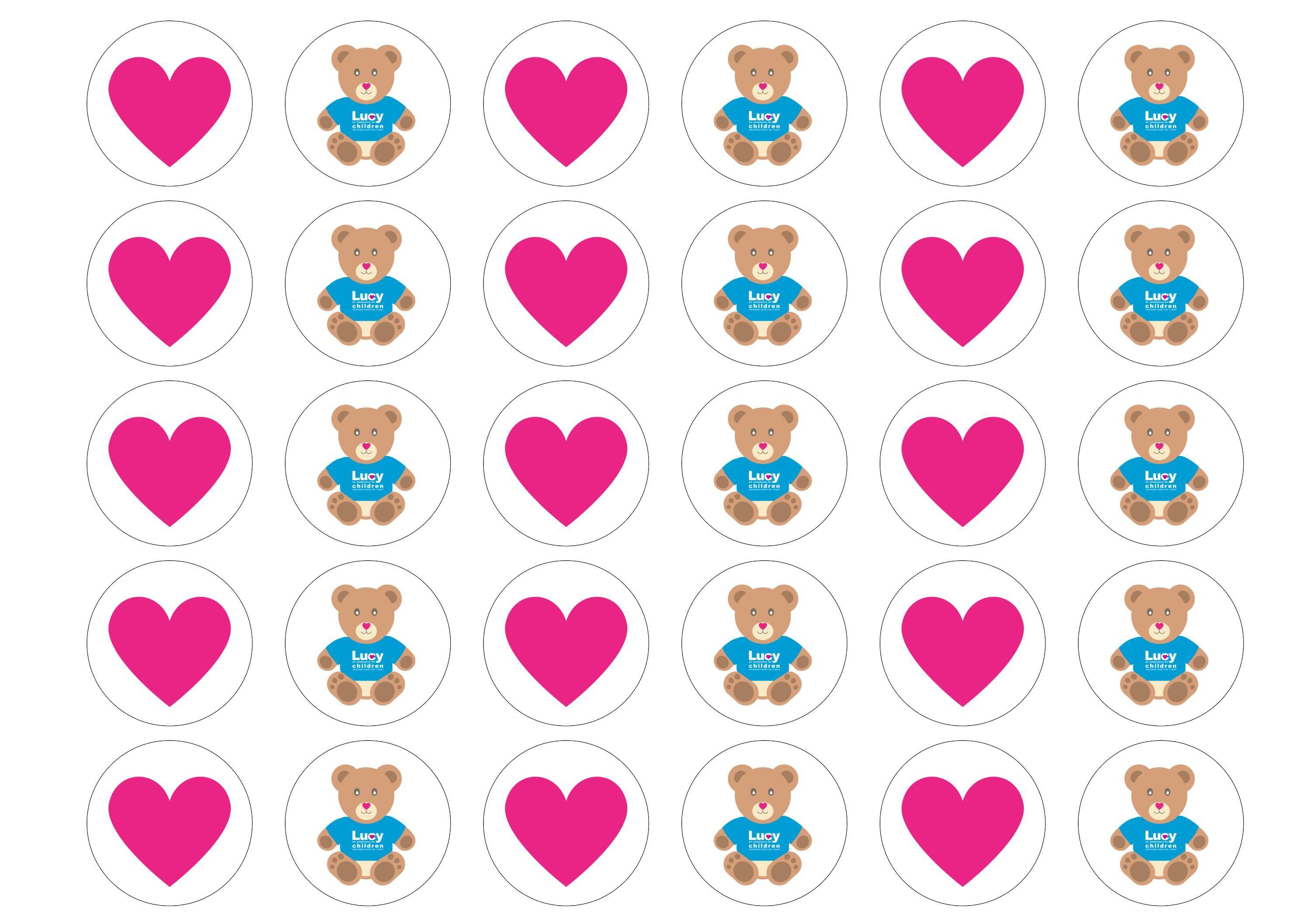 38mm printed edible cupcake toppers