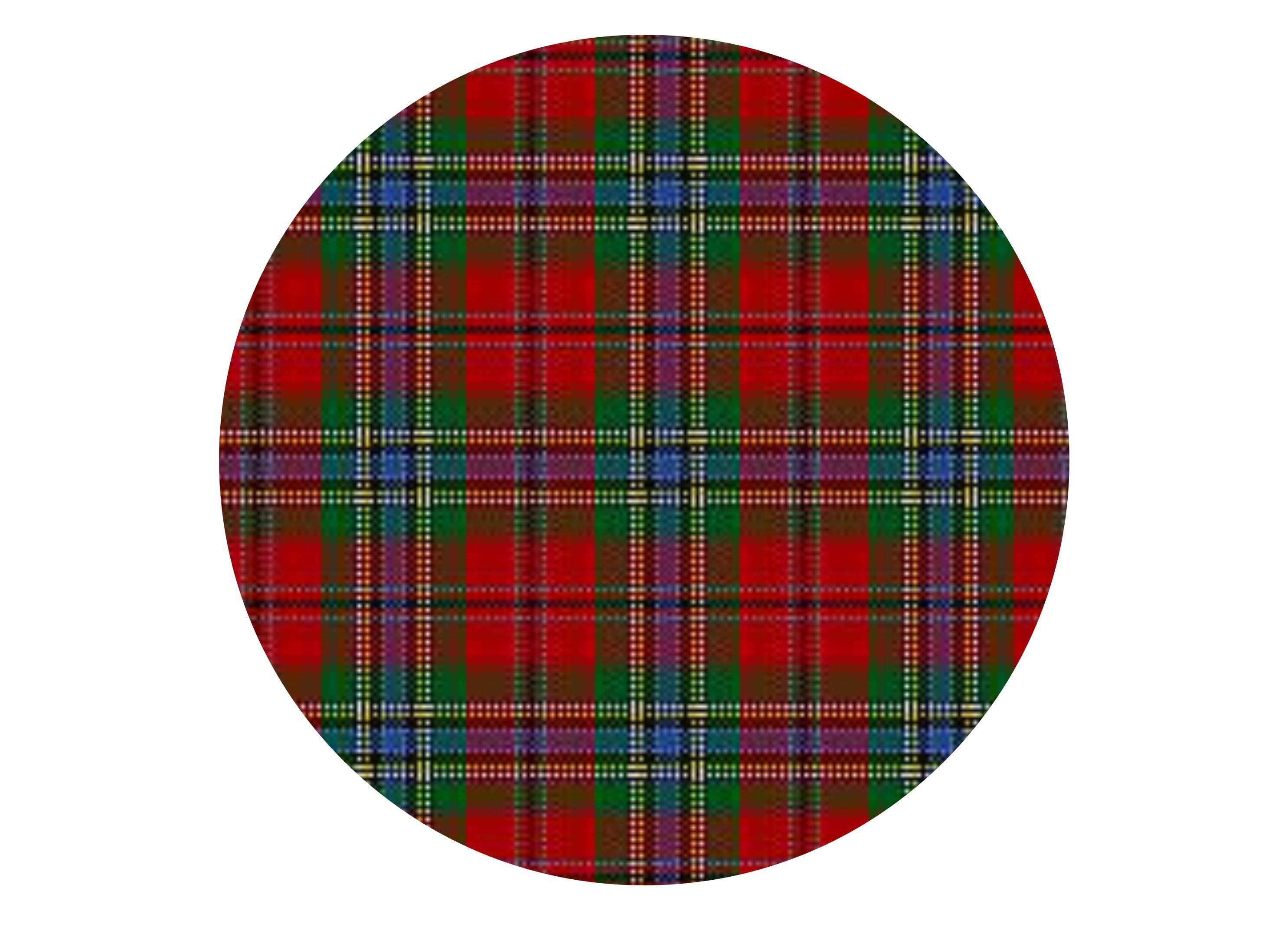 Printed edible cake topper with MacLean tartan