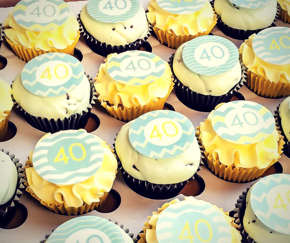 40th Birthday cake toppers - mint green and lemon