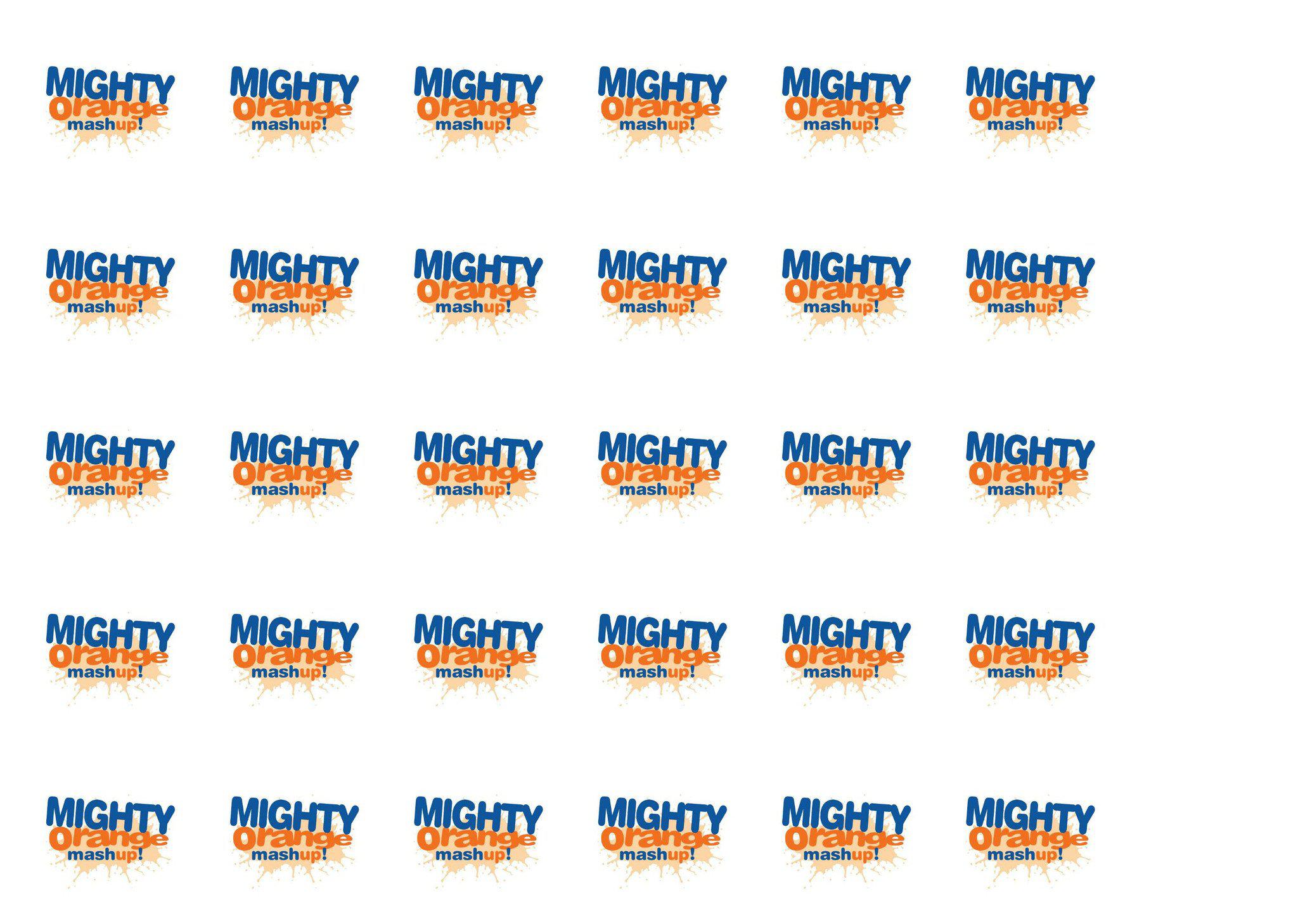 Edible cupcake toppers with the NASS Mighty Orange Mashup logo