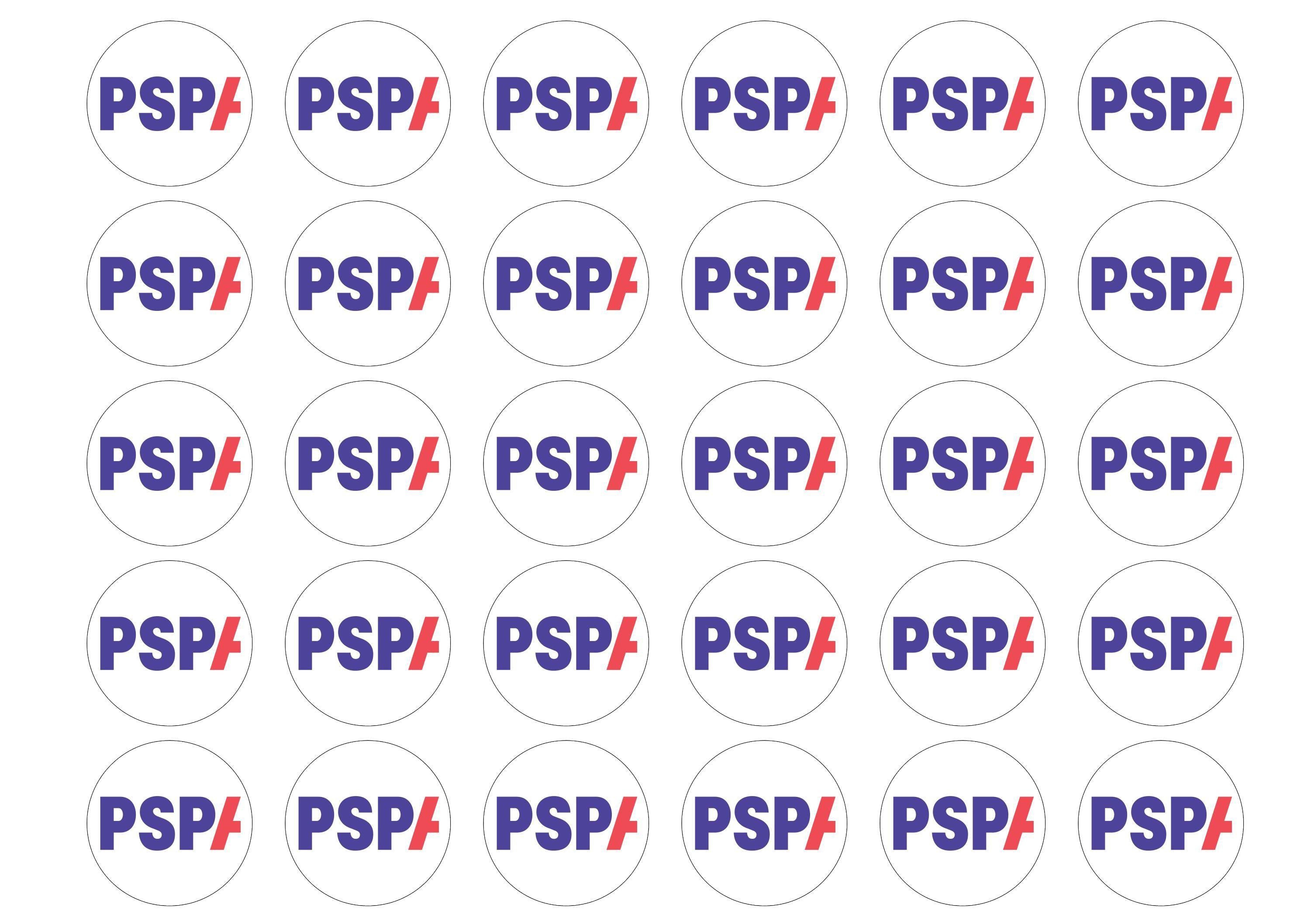 15 edible cupcake toppers with the PSPA charity logo