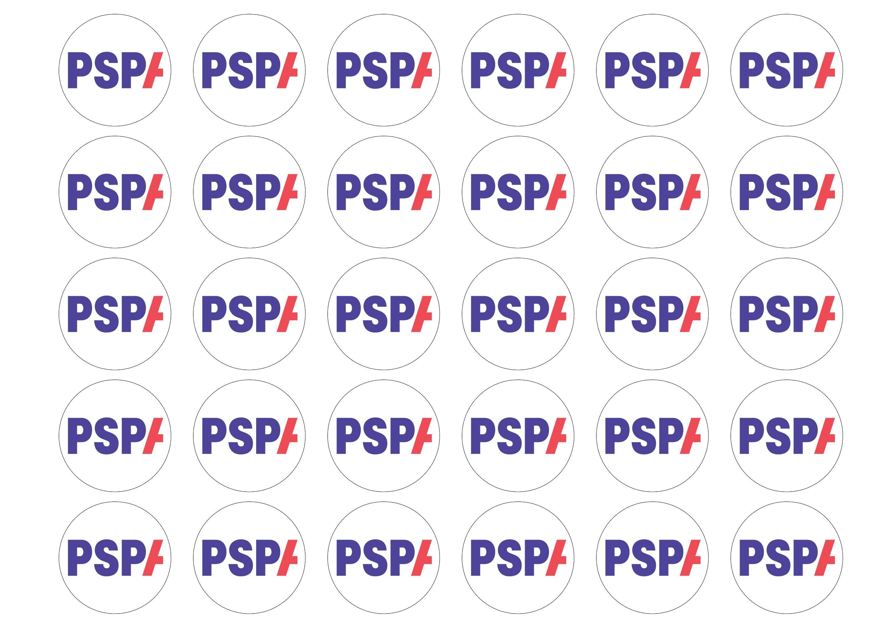 15 edible cupcake toppers with the PSPA charity logo