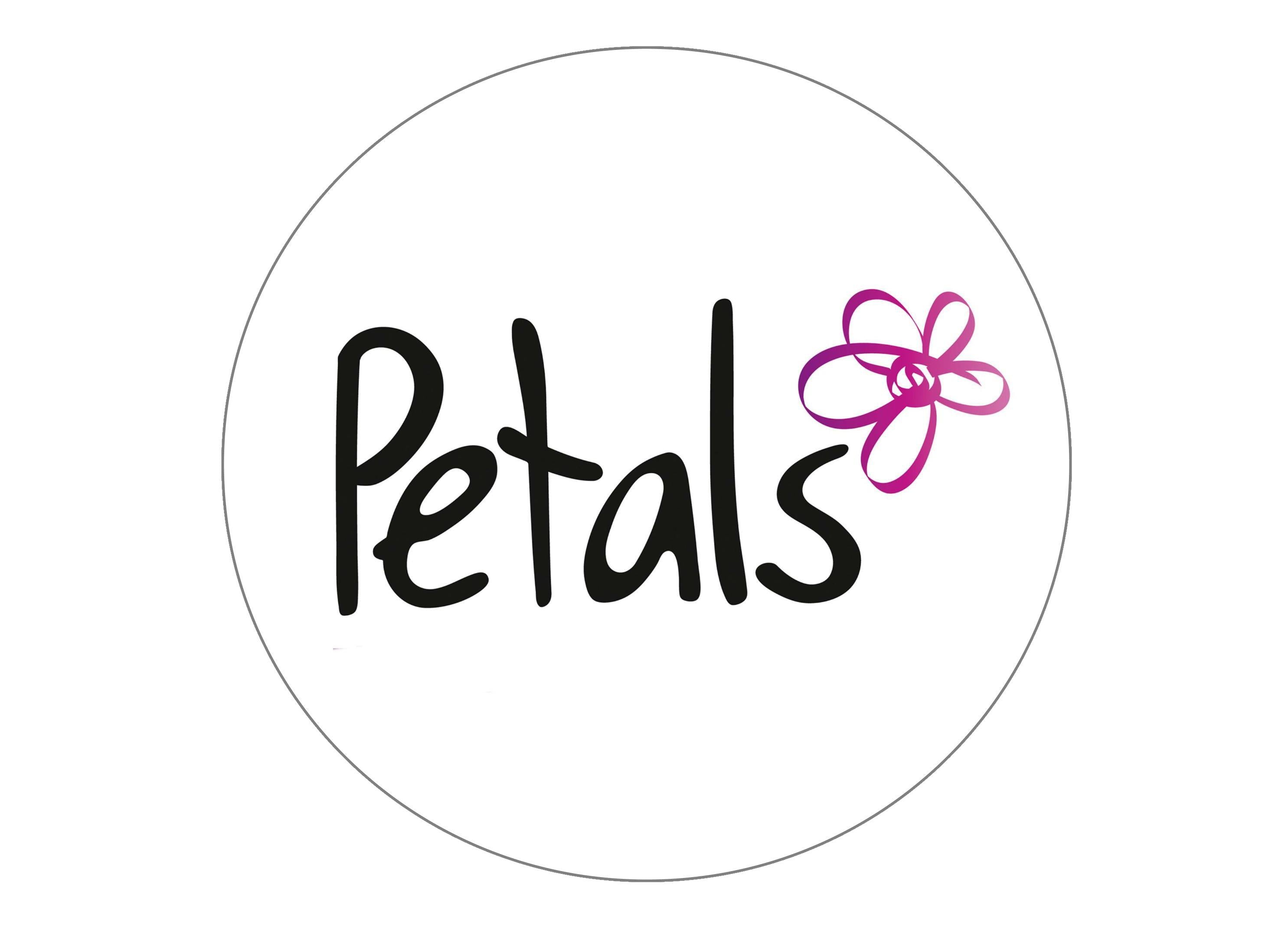 Large cake topper with Petals Charity logo