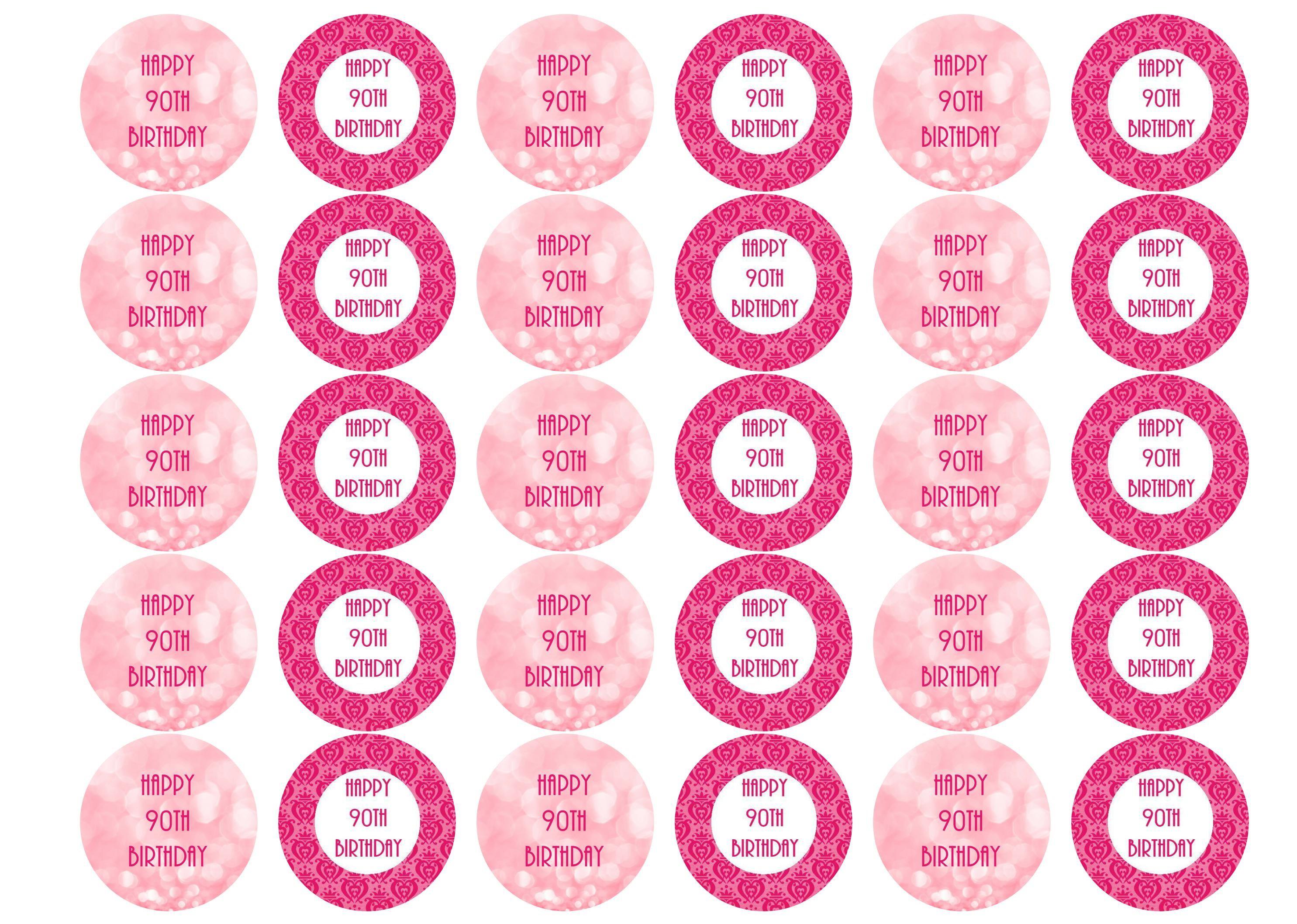38mm printed edible cupcake toppers
