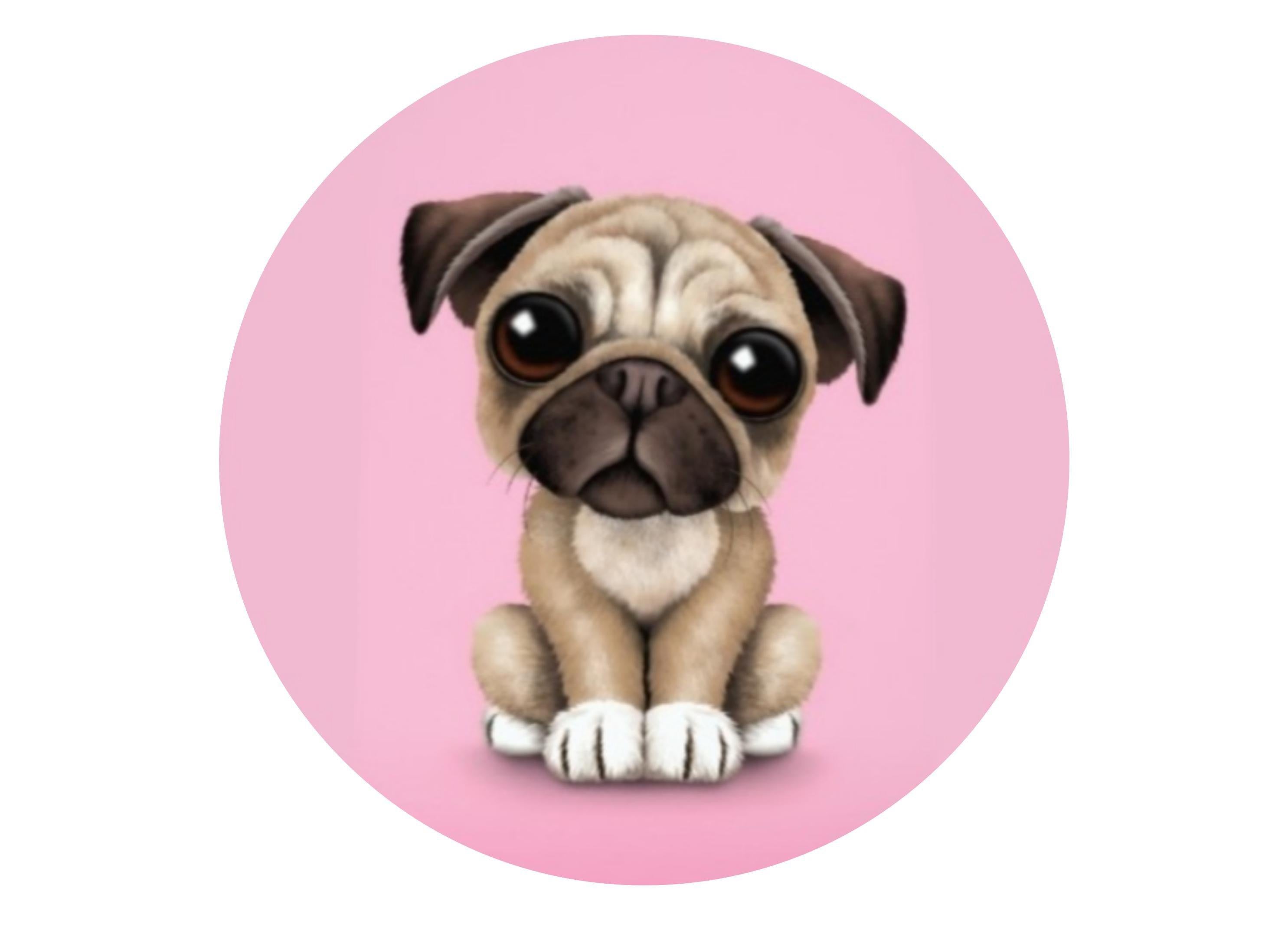 Edible cake toppers | Pink Pug | Edibilis