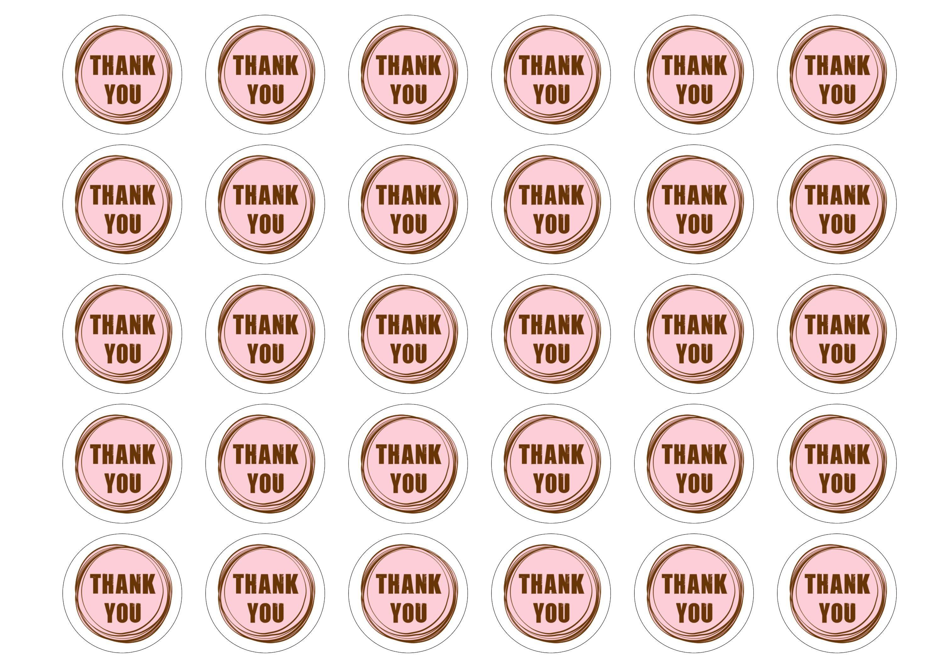 Printed edible cupcake toppers to say thank you