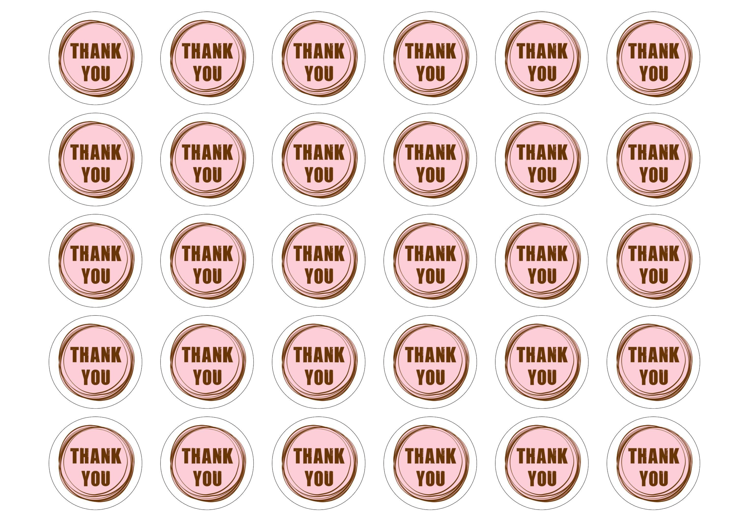 Printed edible cupcake toppers to say thank you