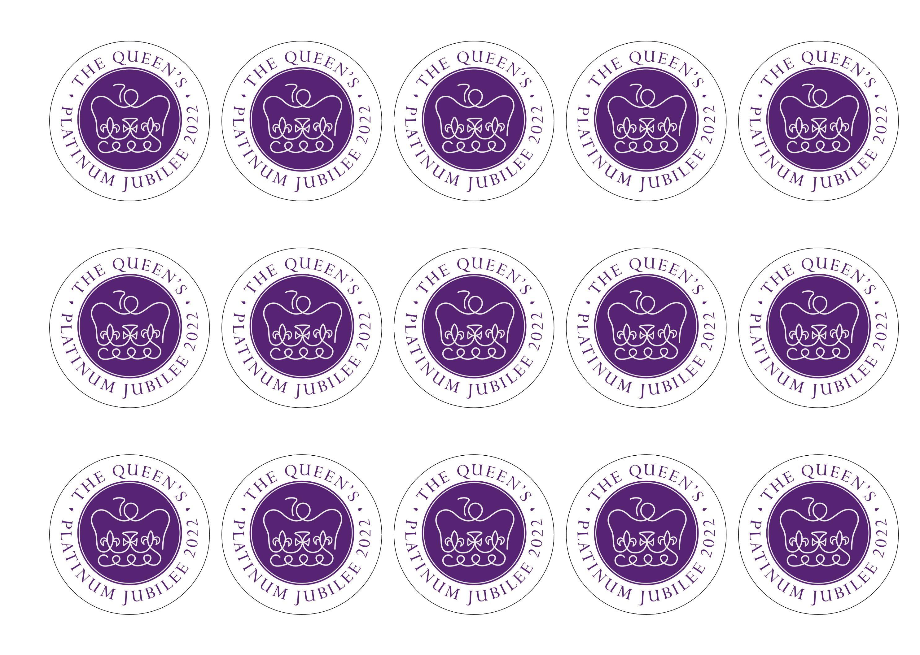 15 printed cupcake toppers to celebrate the Queen's Platinum Jubilee 2022