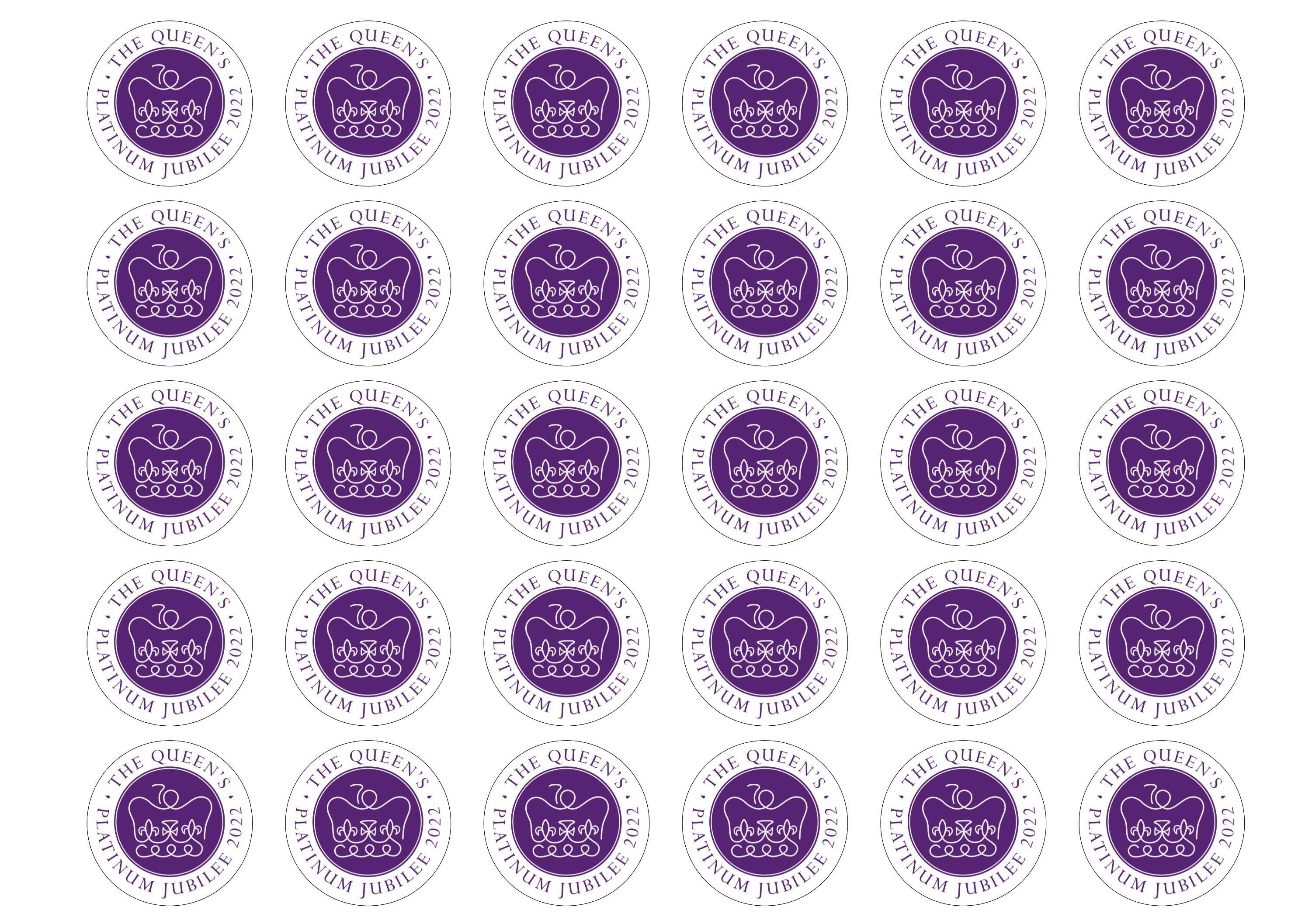 30 edible cupcake toppers to celebrate the Queen's Platinum Jubilee 2022