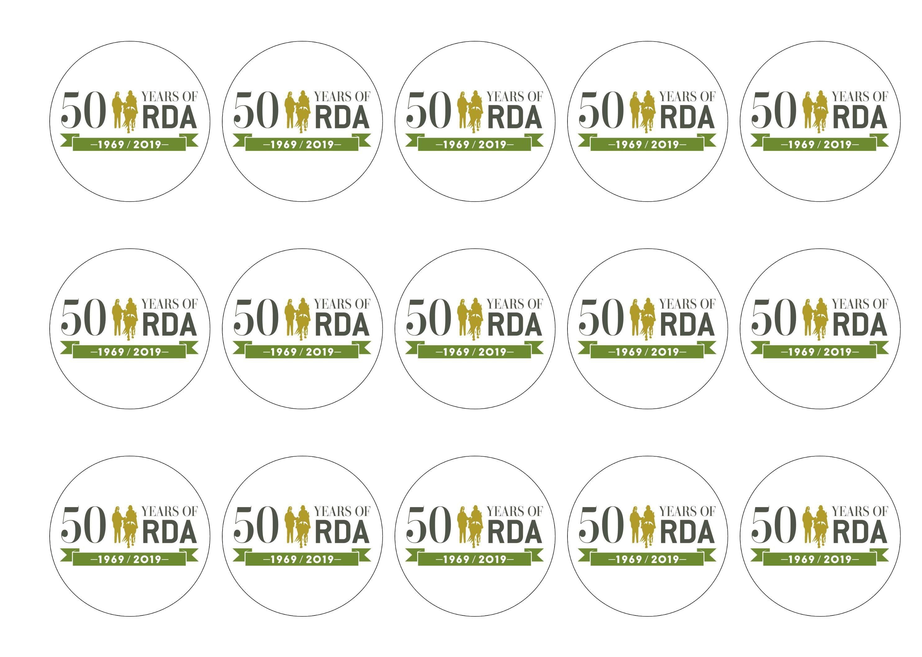 15 printed cupcake toppers supporting RDA