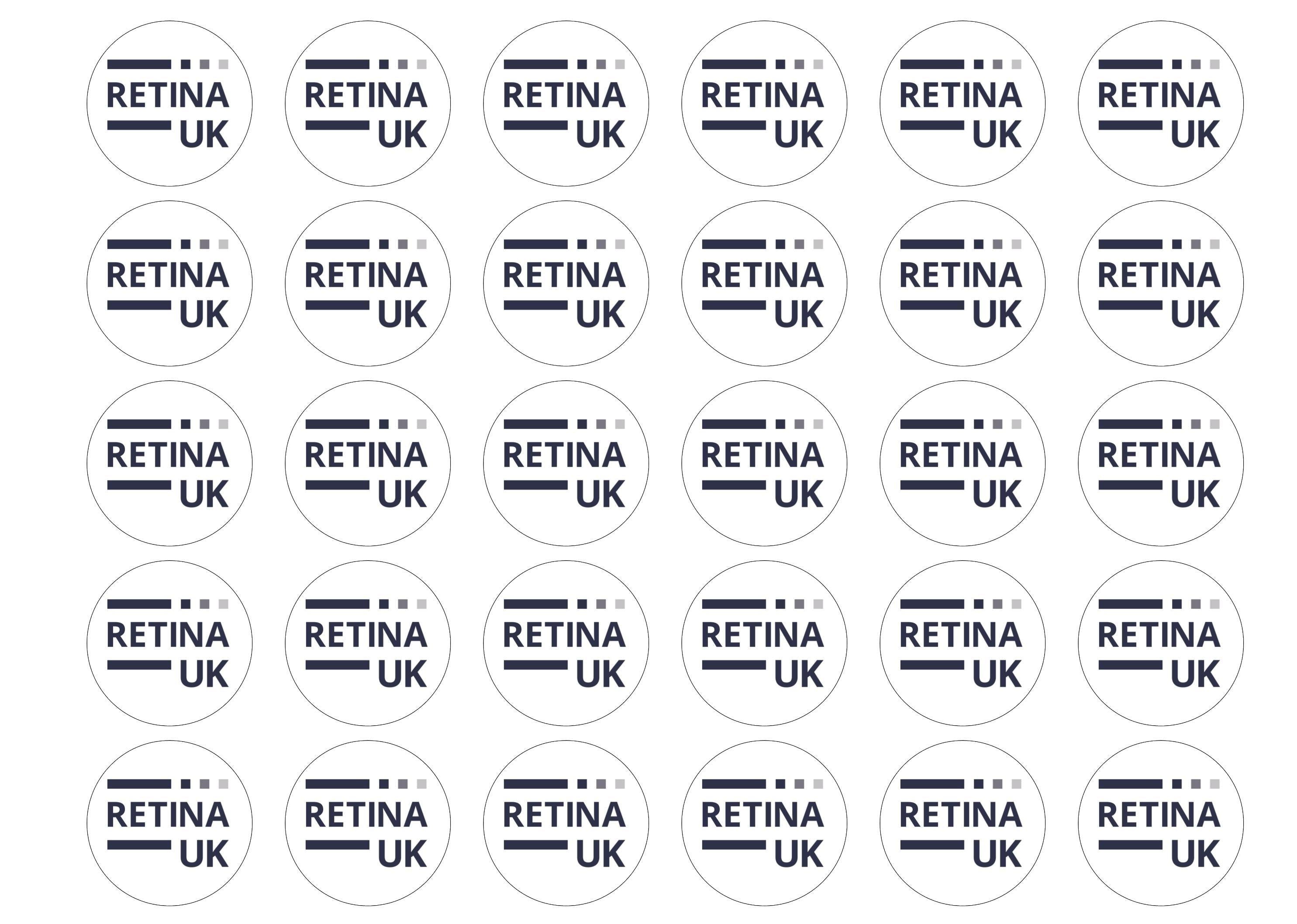 30 edible toppers with the Retina UK logo