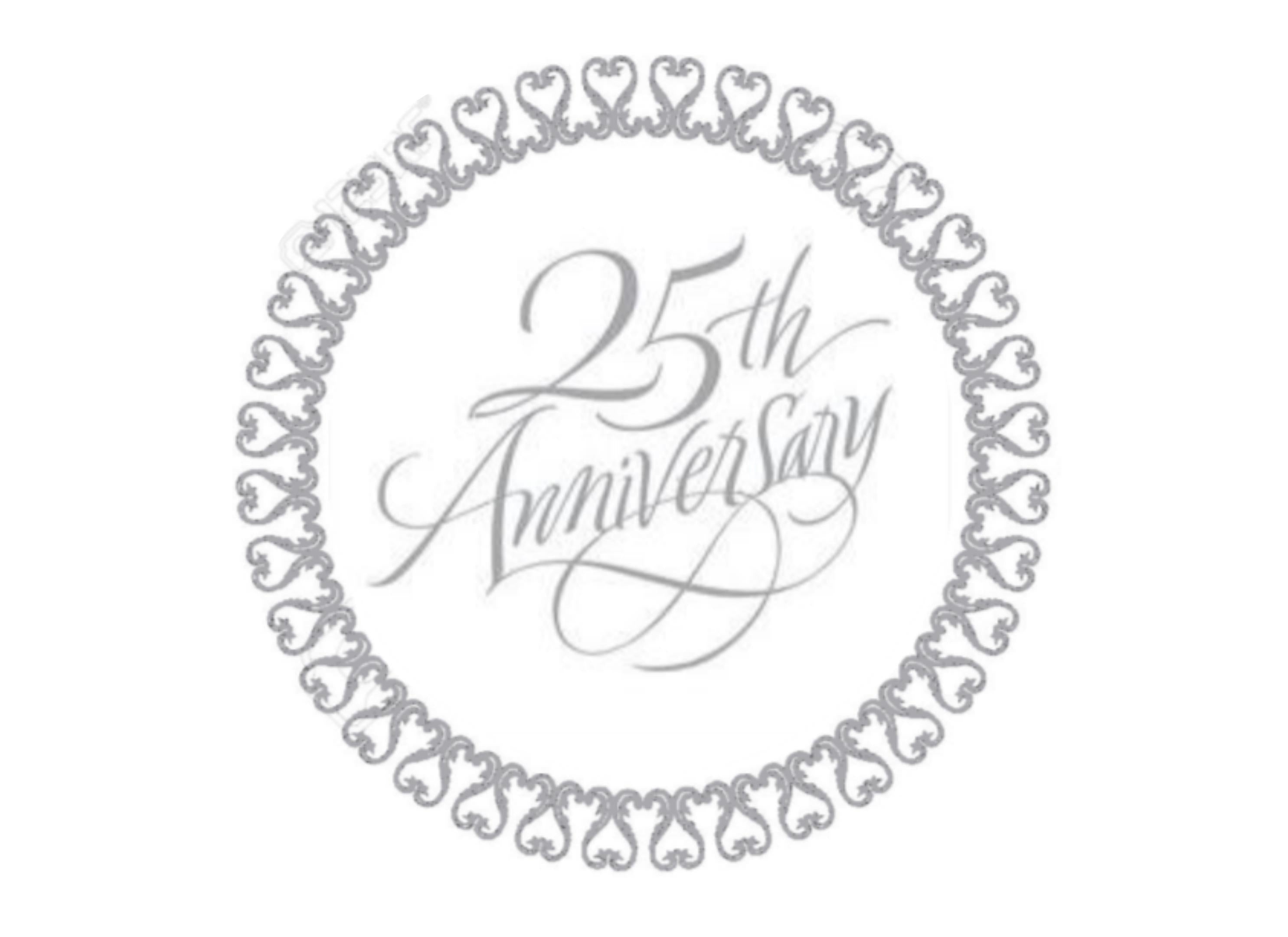 7.5" cake topper for silver anniversary