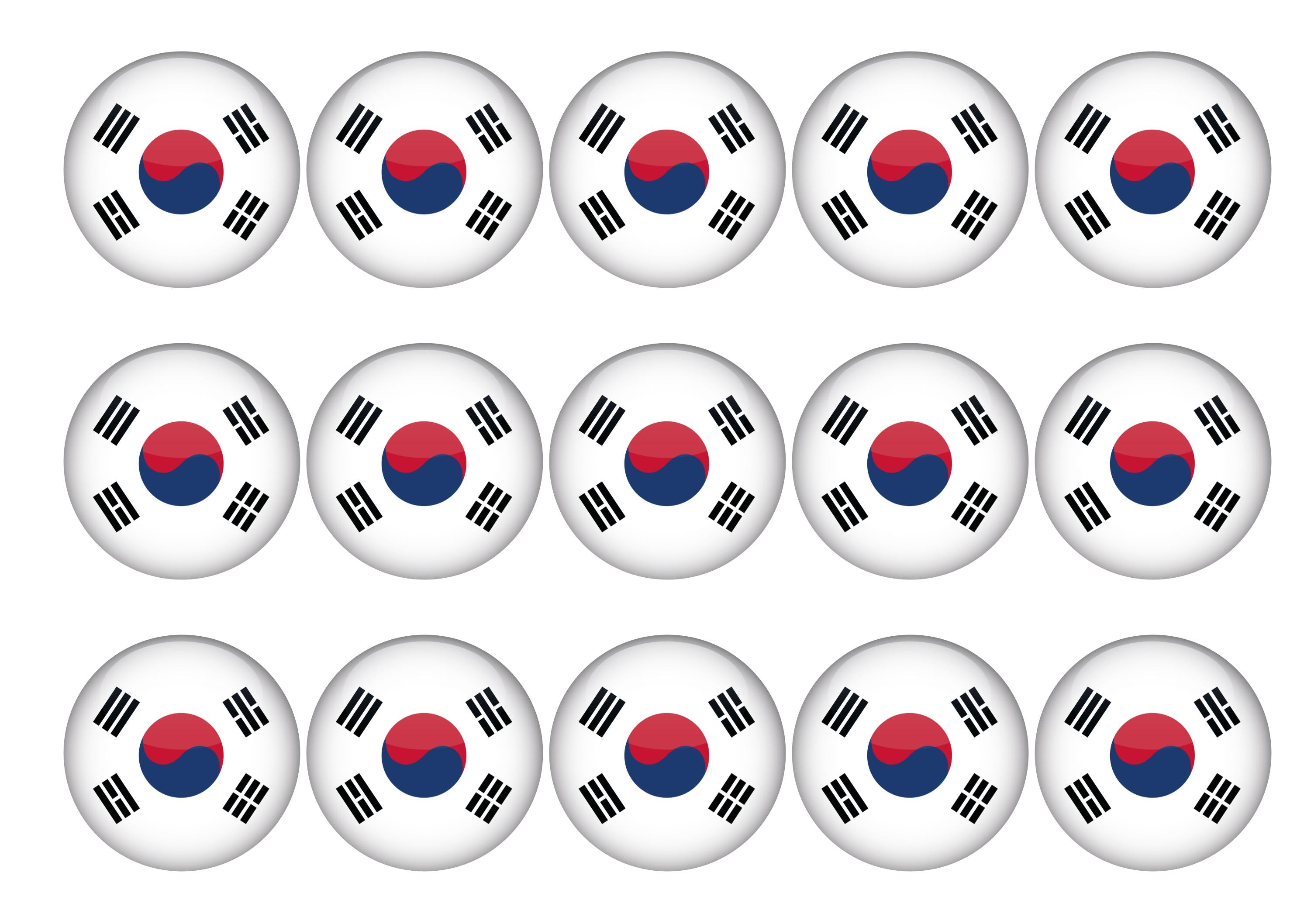 15 toppers with the flag of South Korea