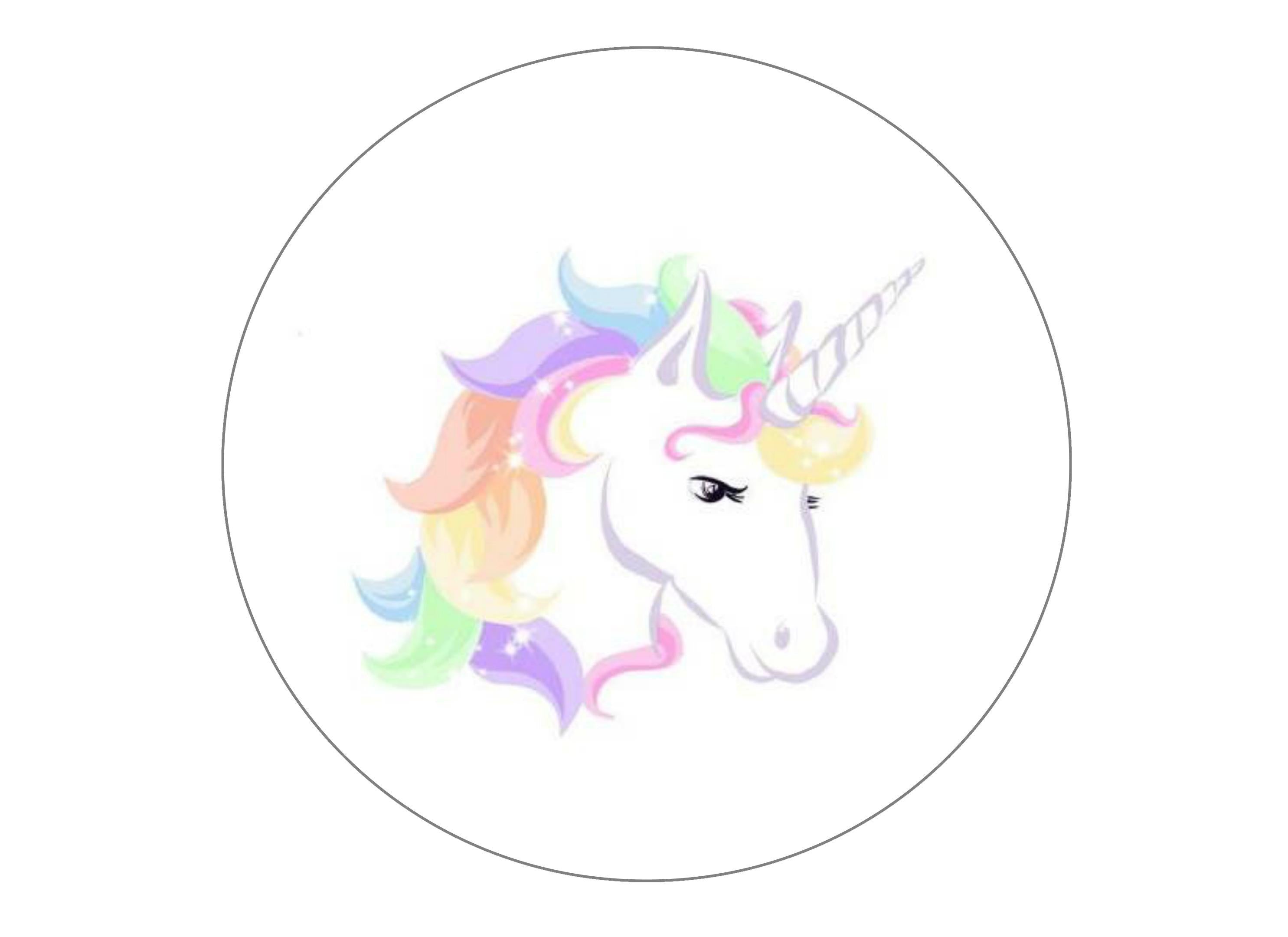 large cake topper with sparkly unicorn images