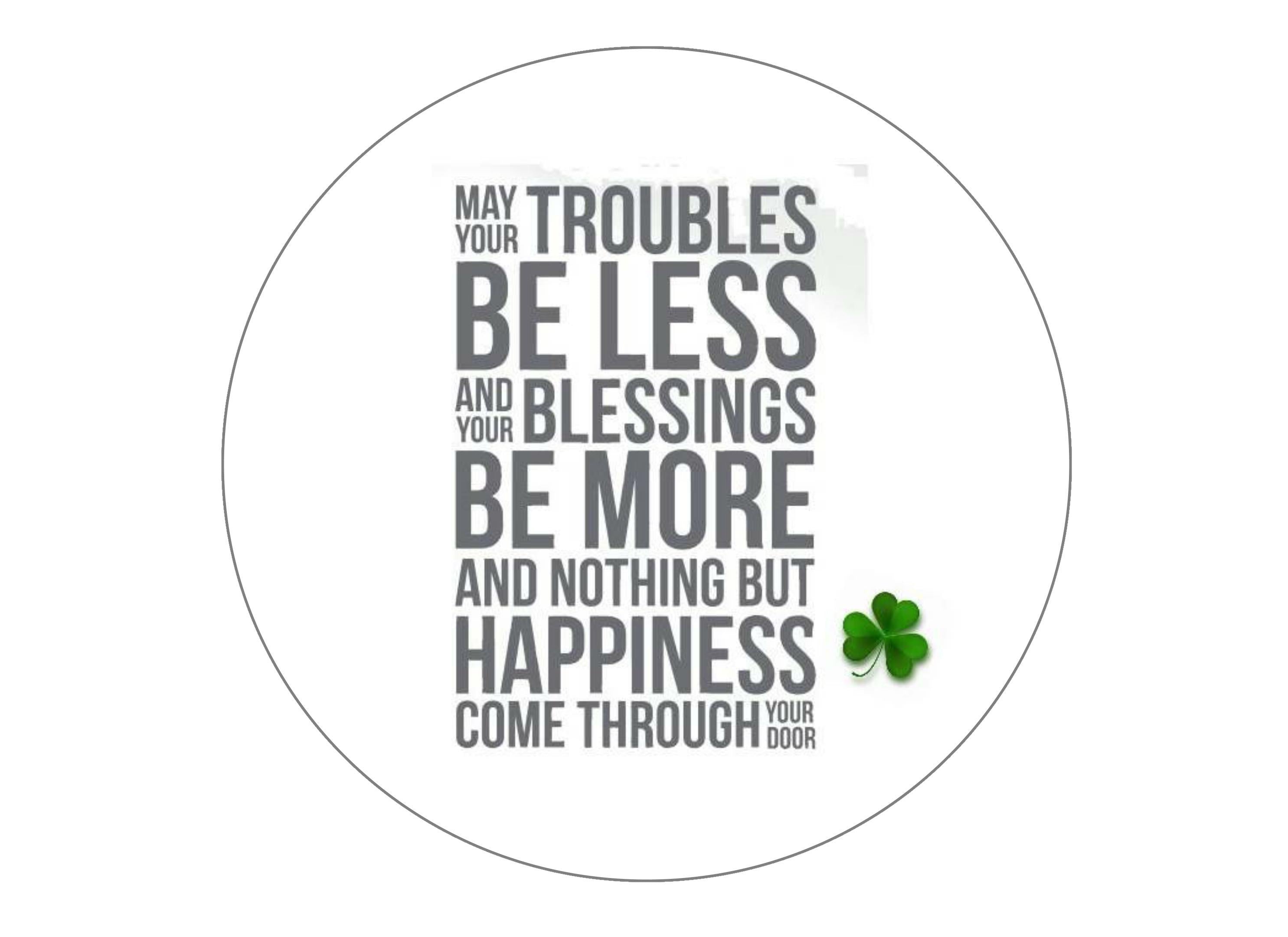 190mm printed edible cake topper with a Blessing by St Patrick