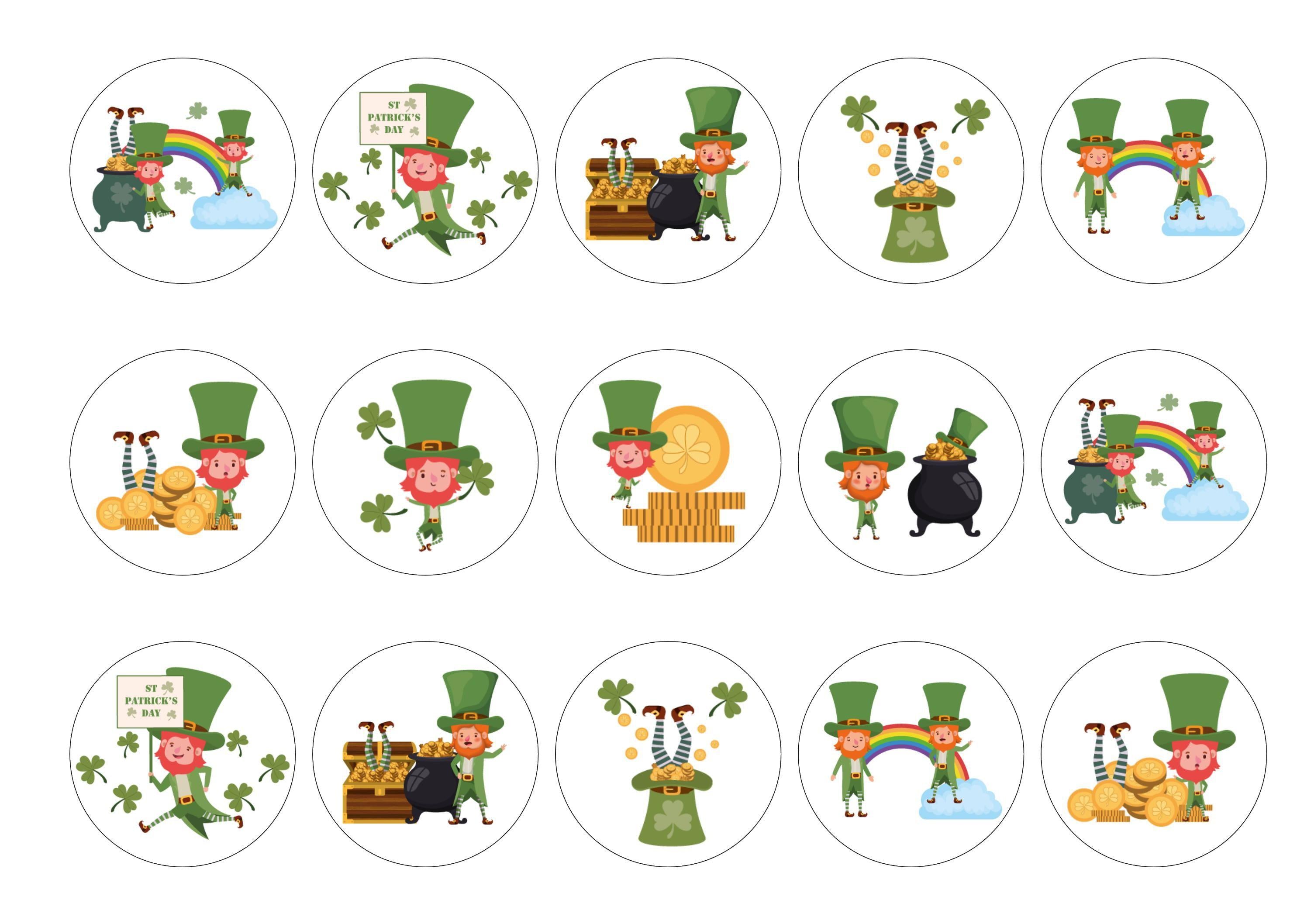 St Patrick's Day Leprechauns-Edible cake toppers-Edibilis