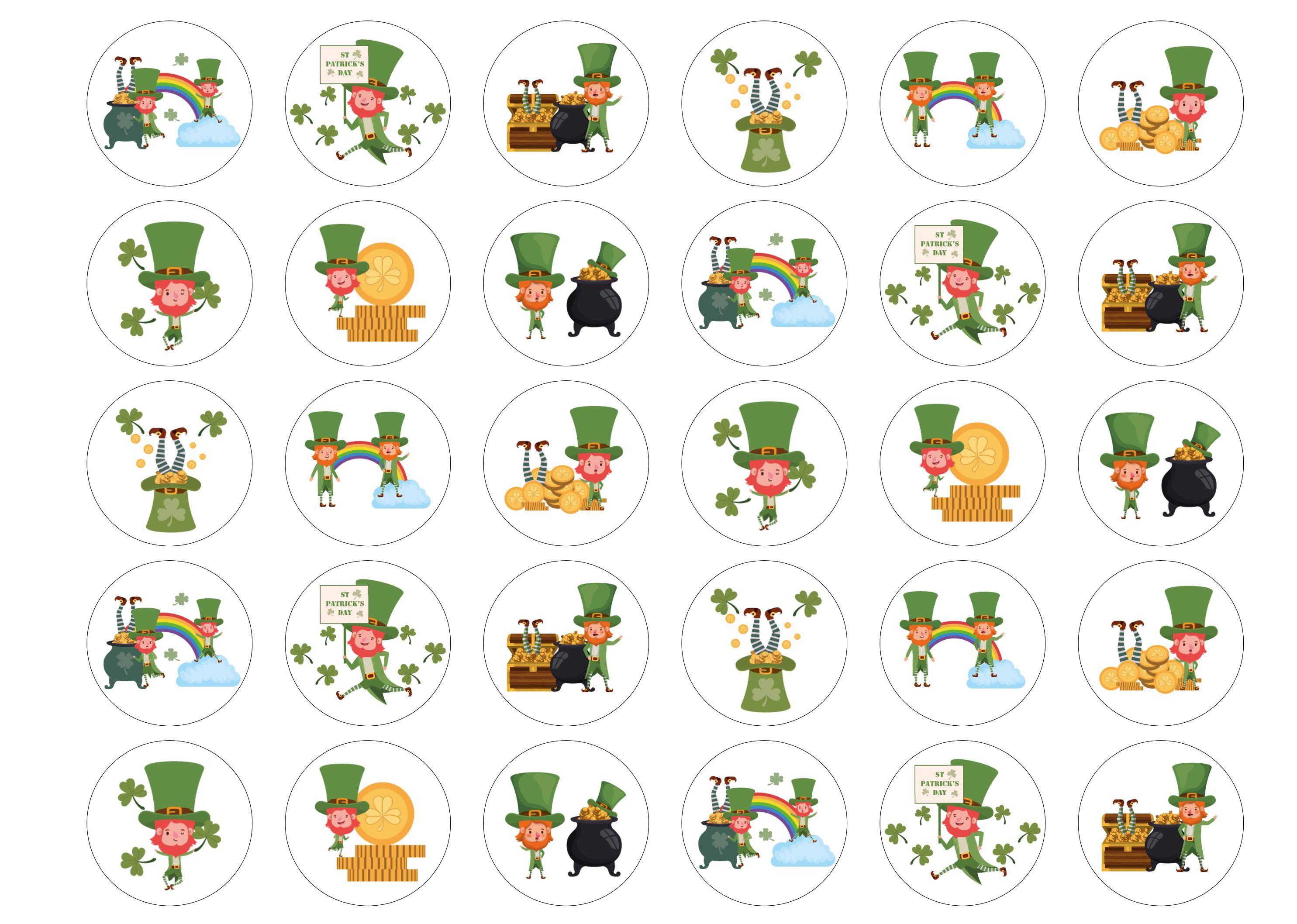 St Patrick's Day Leprechauns-Edible cake toppers-Edibilis