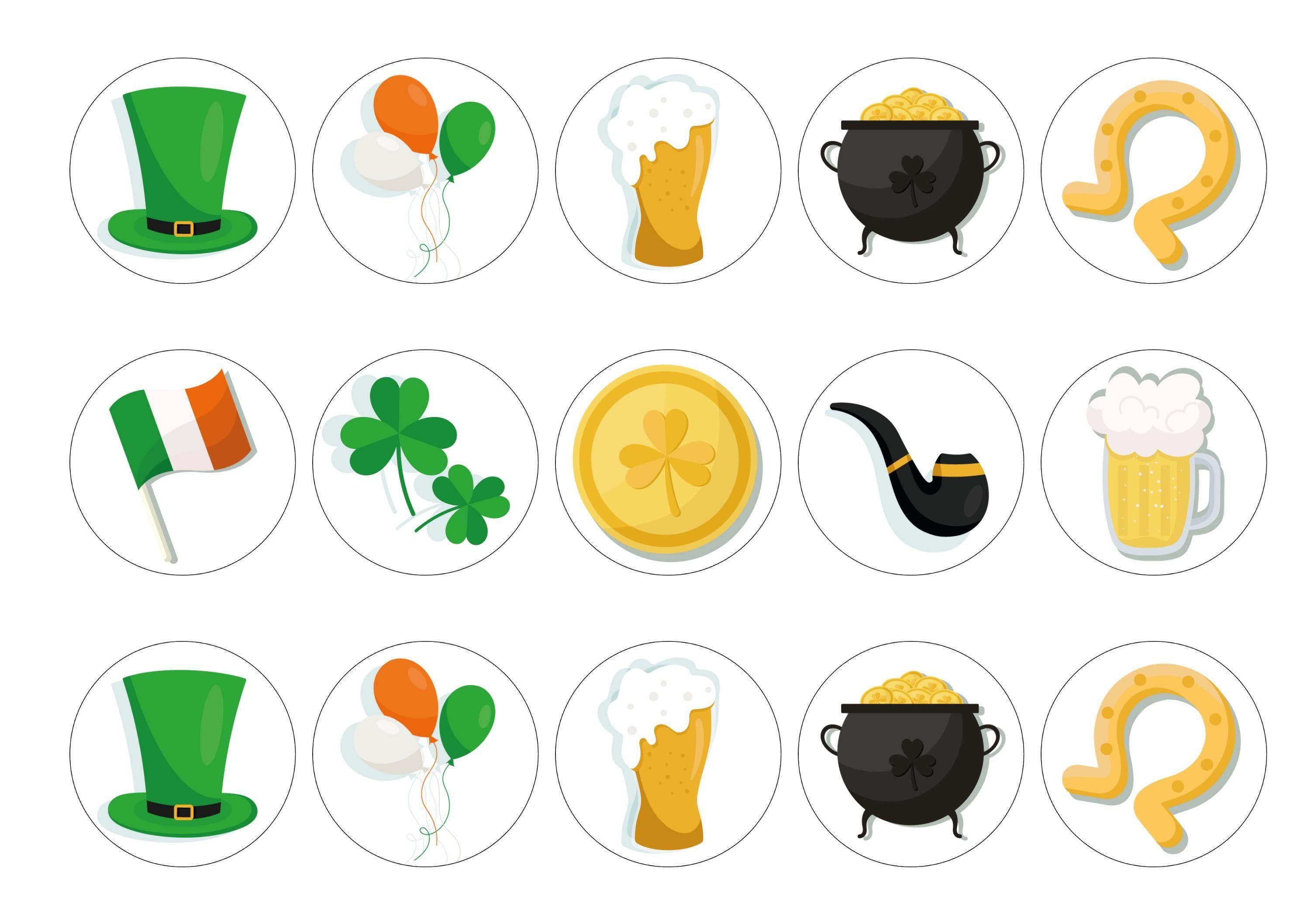 St Patrick's Day Icons-Edible cake toppers-Edibilis