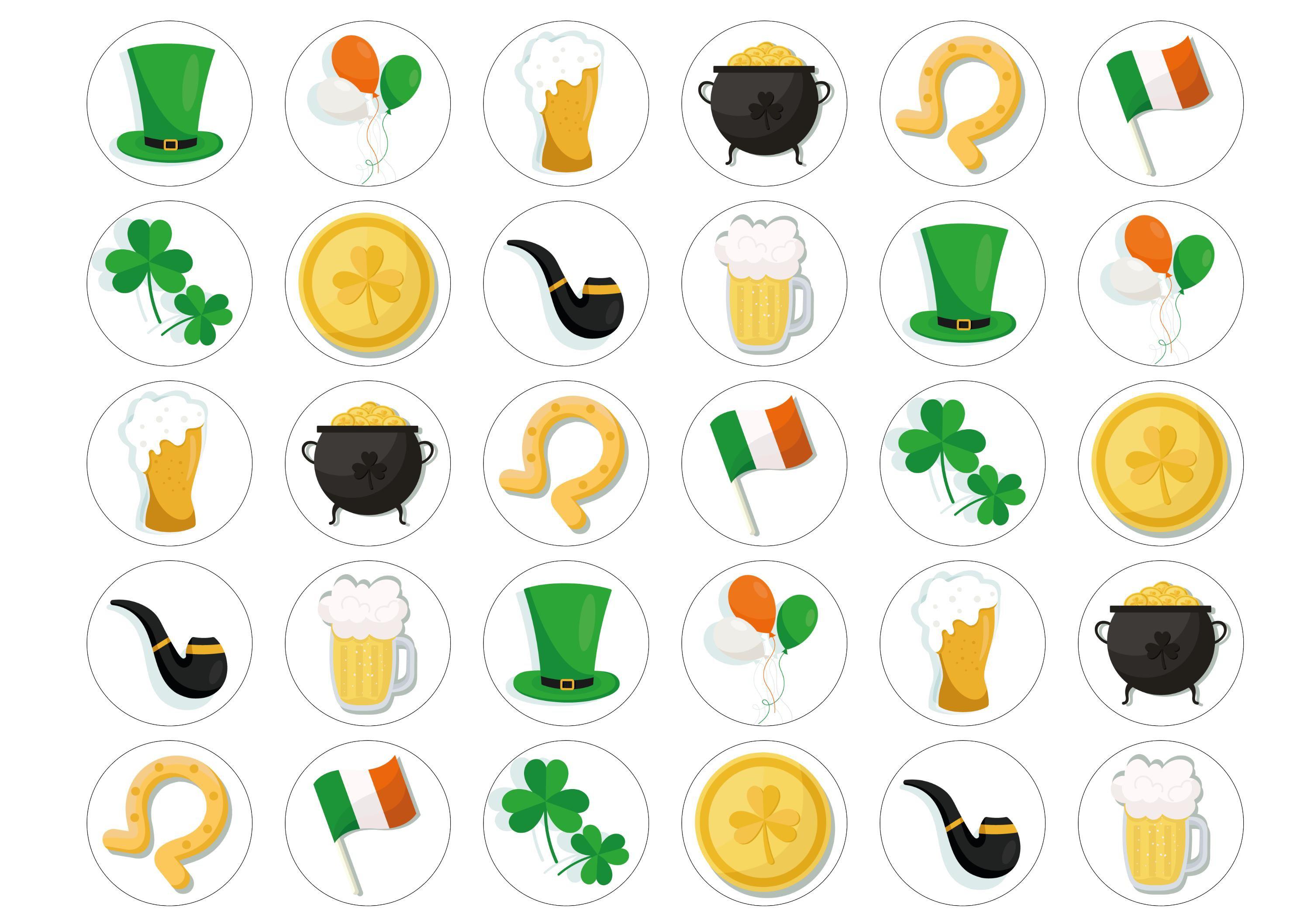 St Patrick's Day Icons-Edible cake toppers-Edibilis