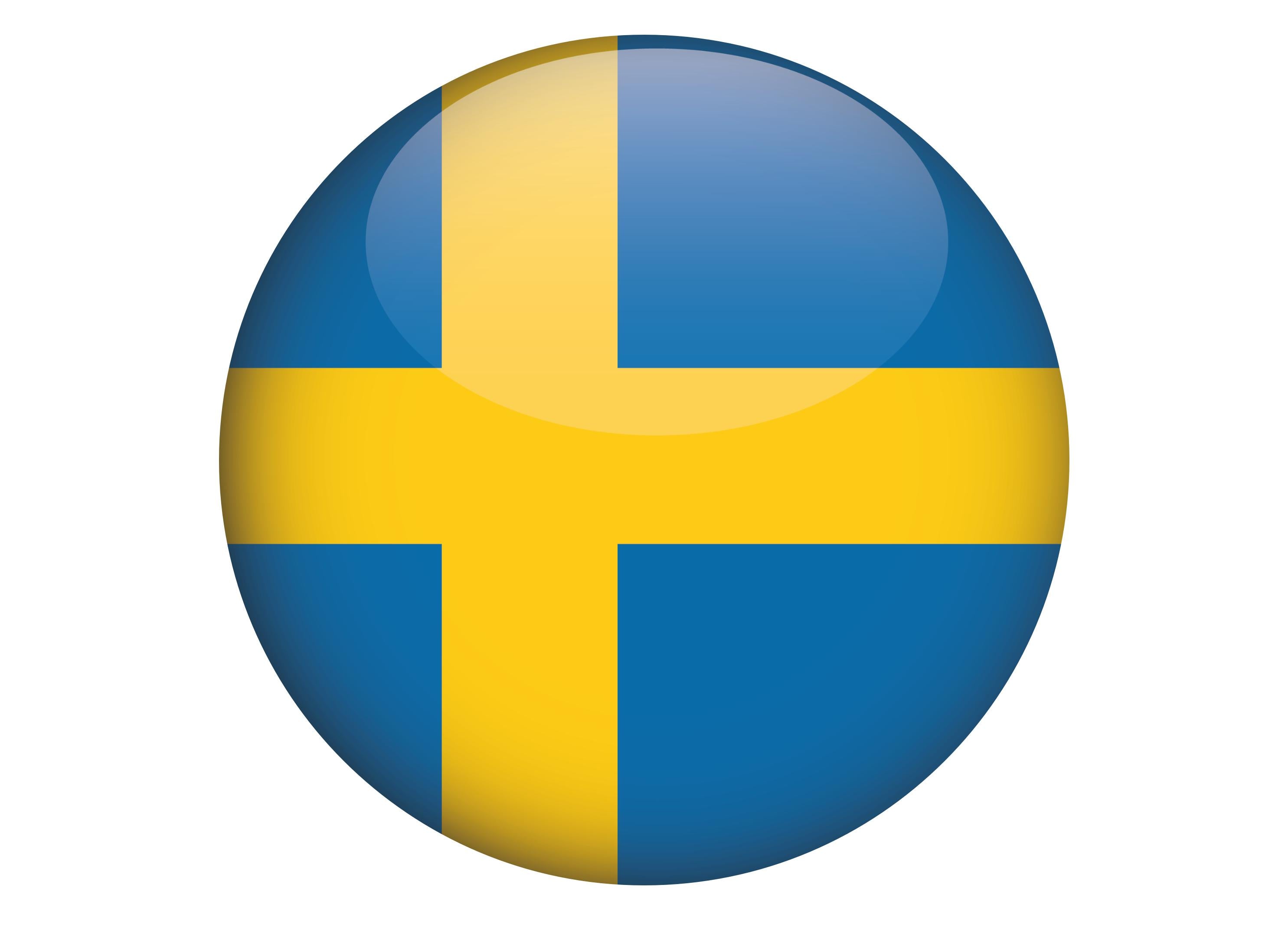 Large cake topper with the Flag of Sweden