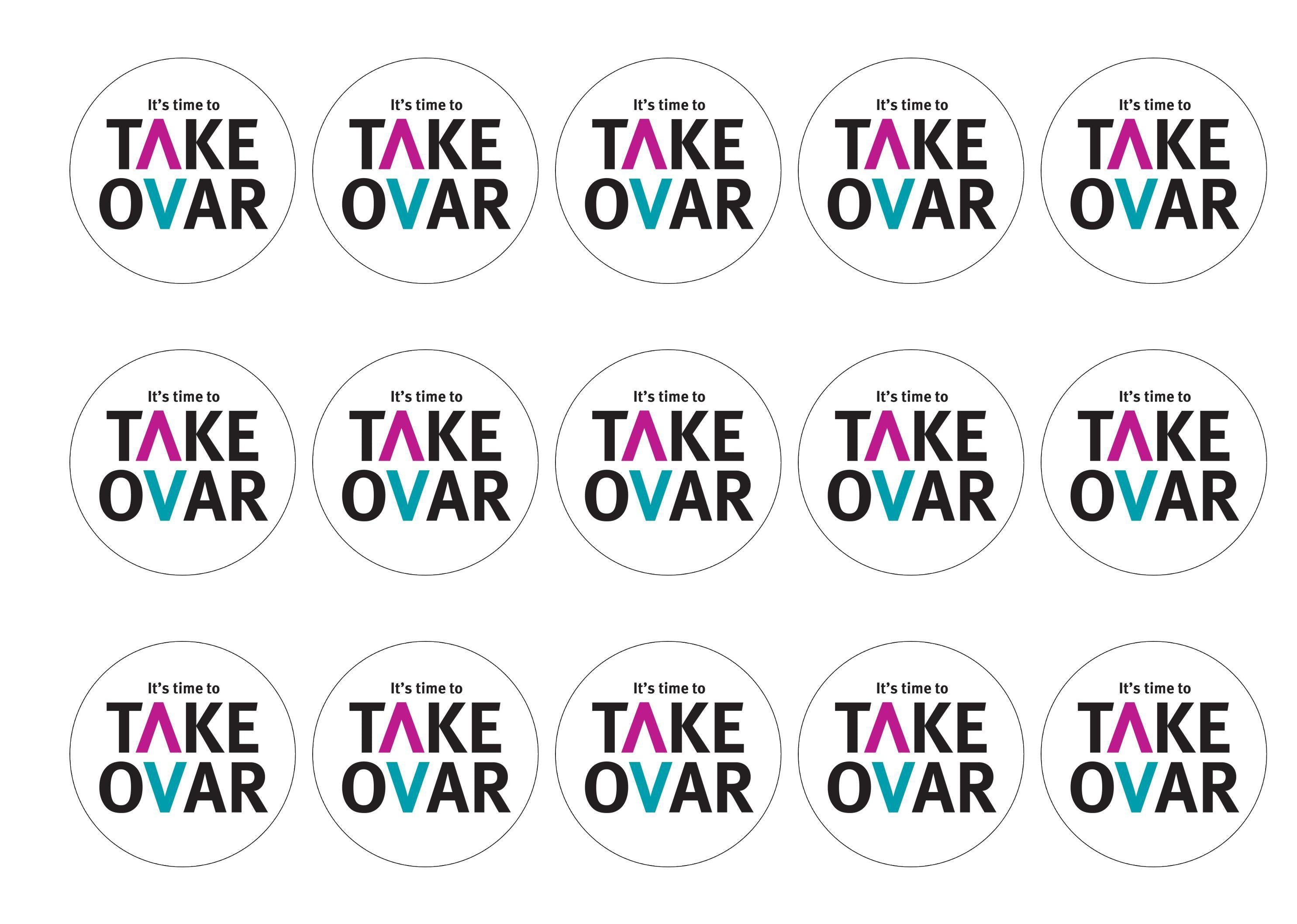 15 printed cupcake toppers for the charity Target Ovarian Cancer - Take Ovar
