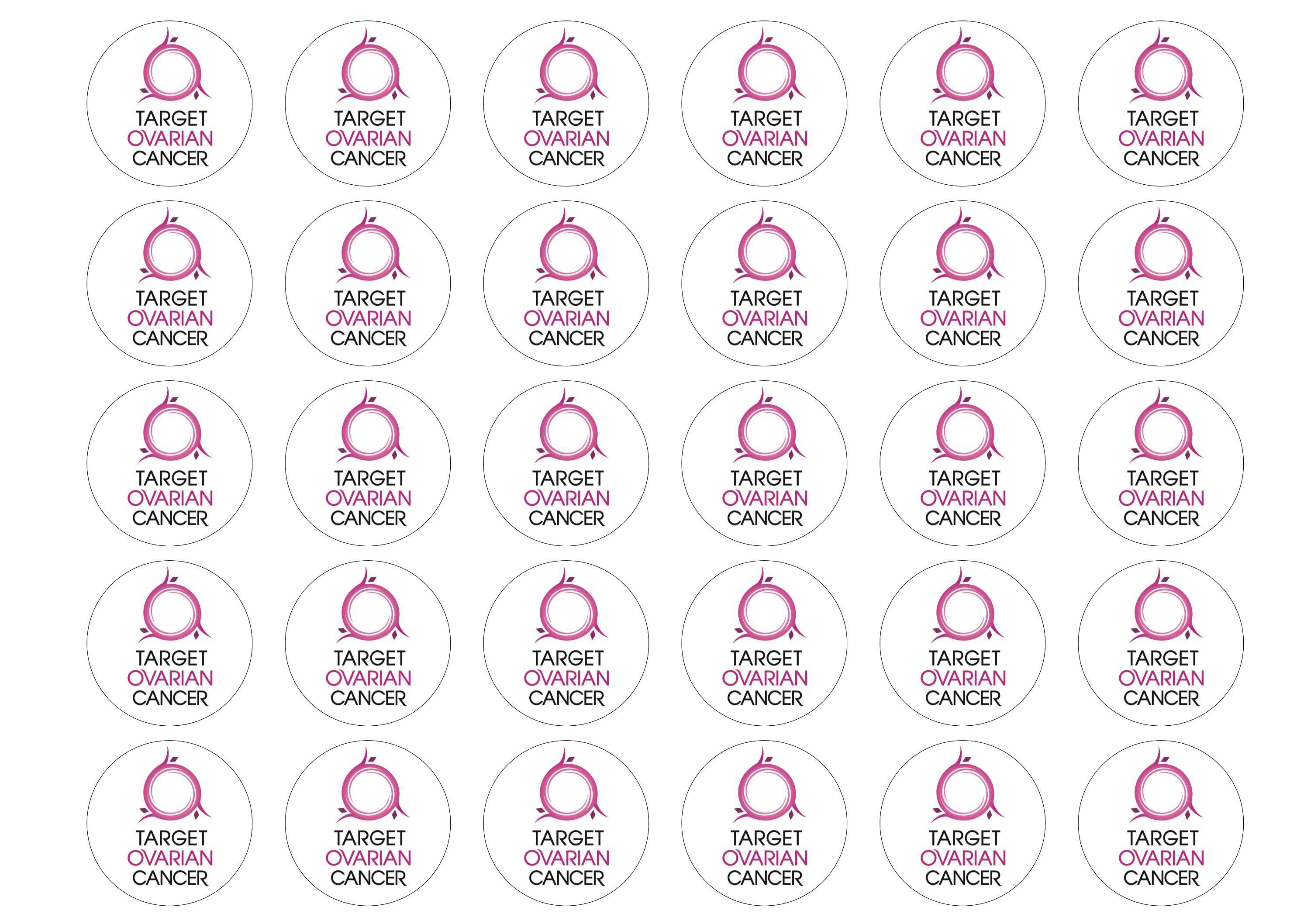 30 edible cupcake toppers for the charity Target Ovarian Cancer