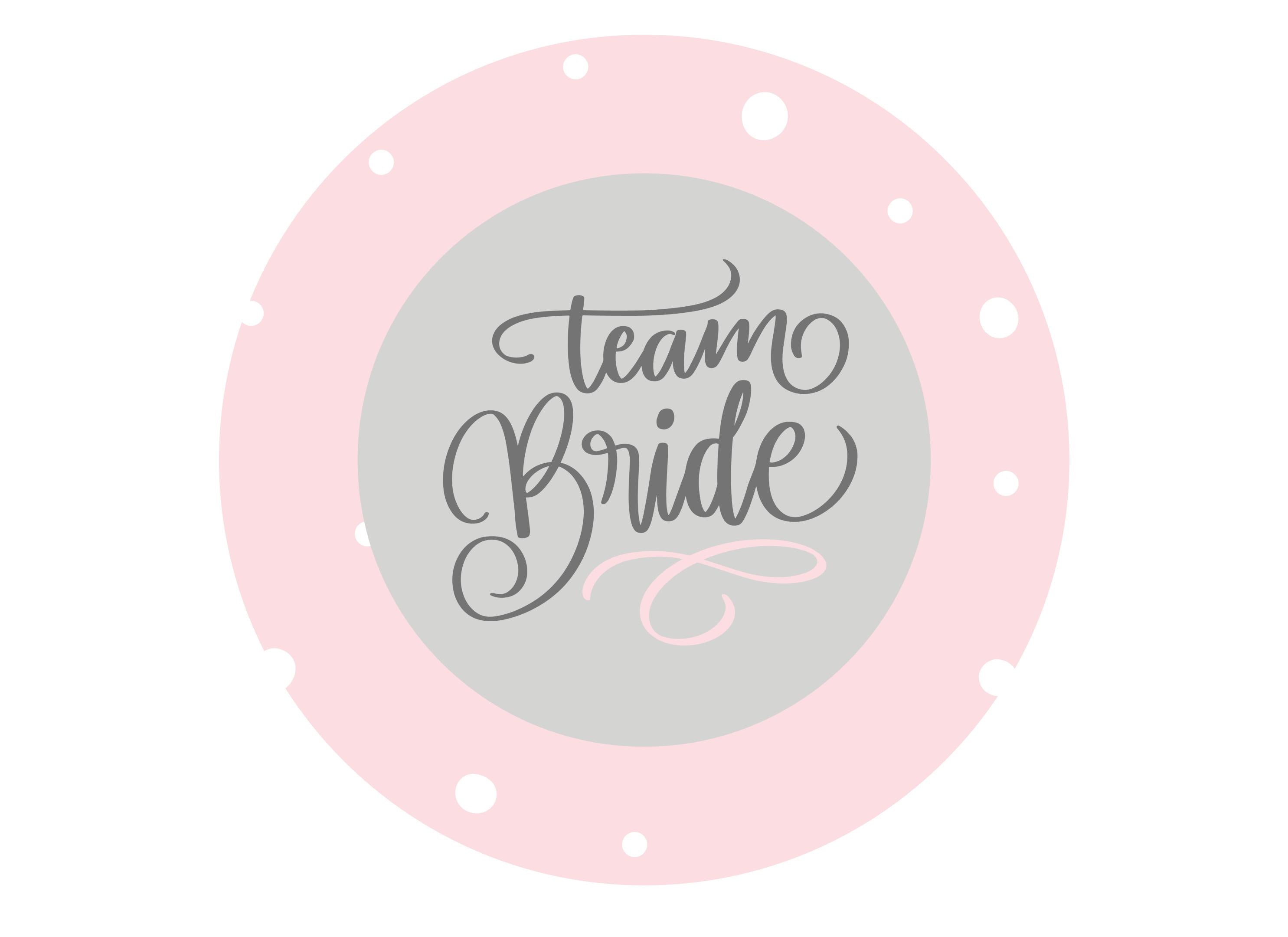 Pink and Grey Team Bride large cake topper