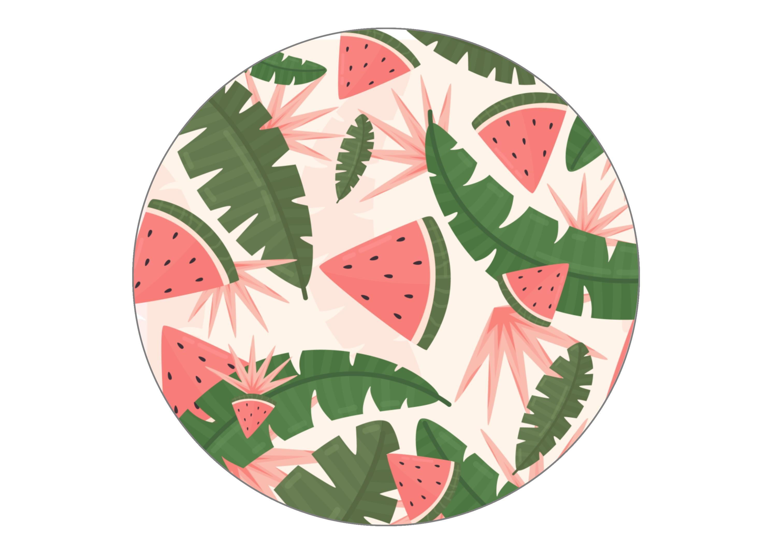 Large round cake topper tropical watermelon theme for summer
