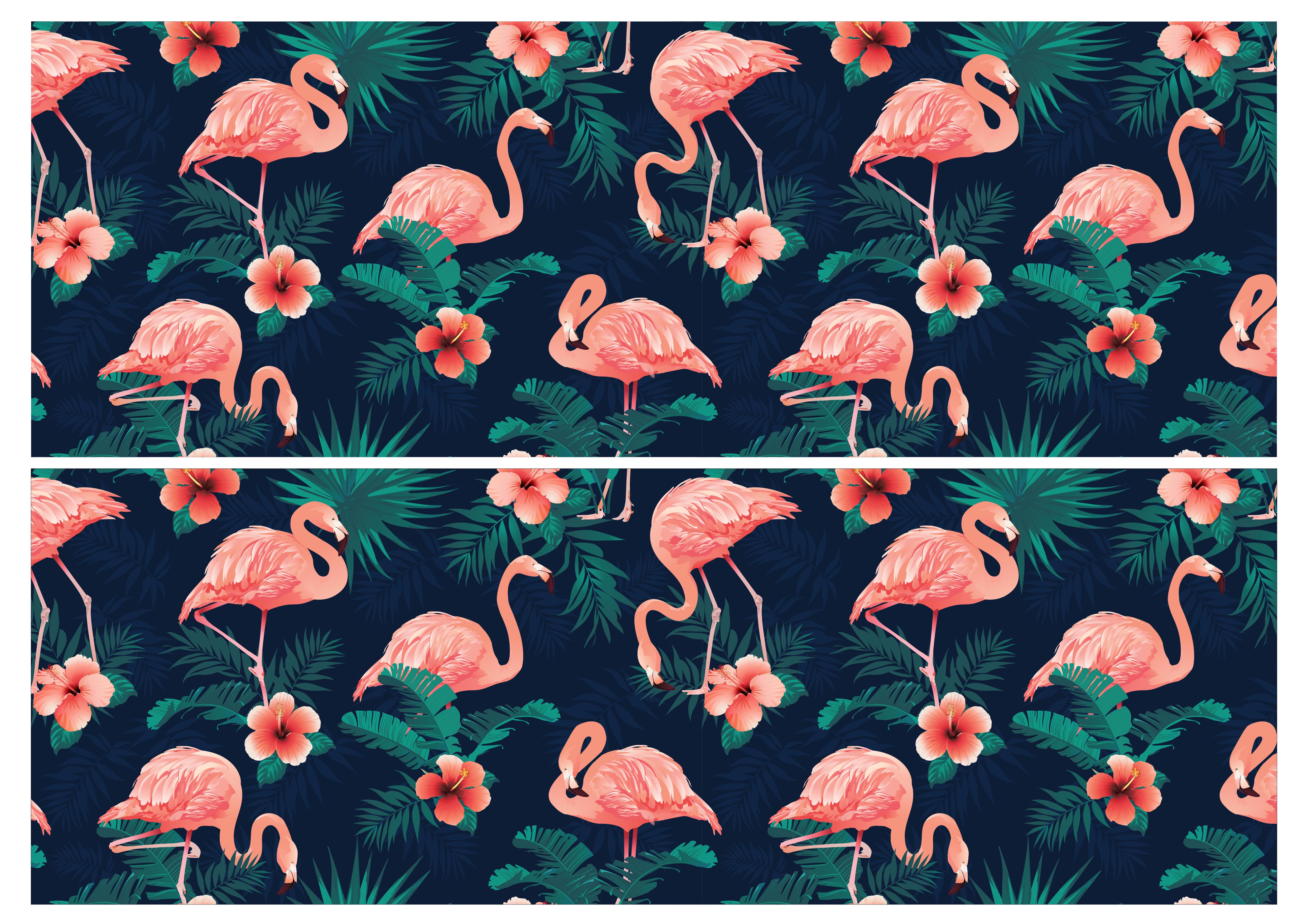 Tropical Flamingo cake wrap-Edible cake toppers-Edibilis