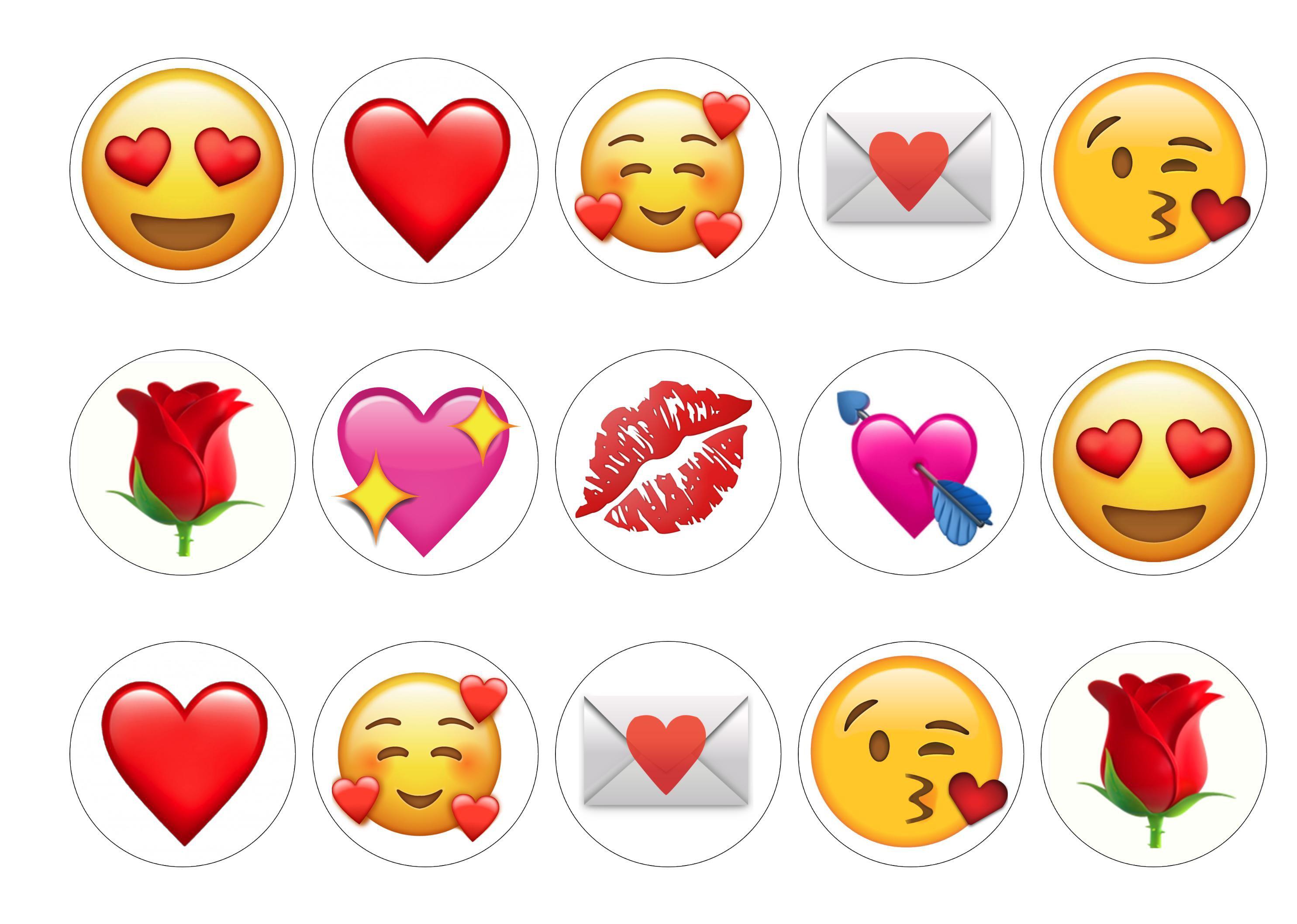 Valentine Emoji's-Edible cake toppers-Edibilis