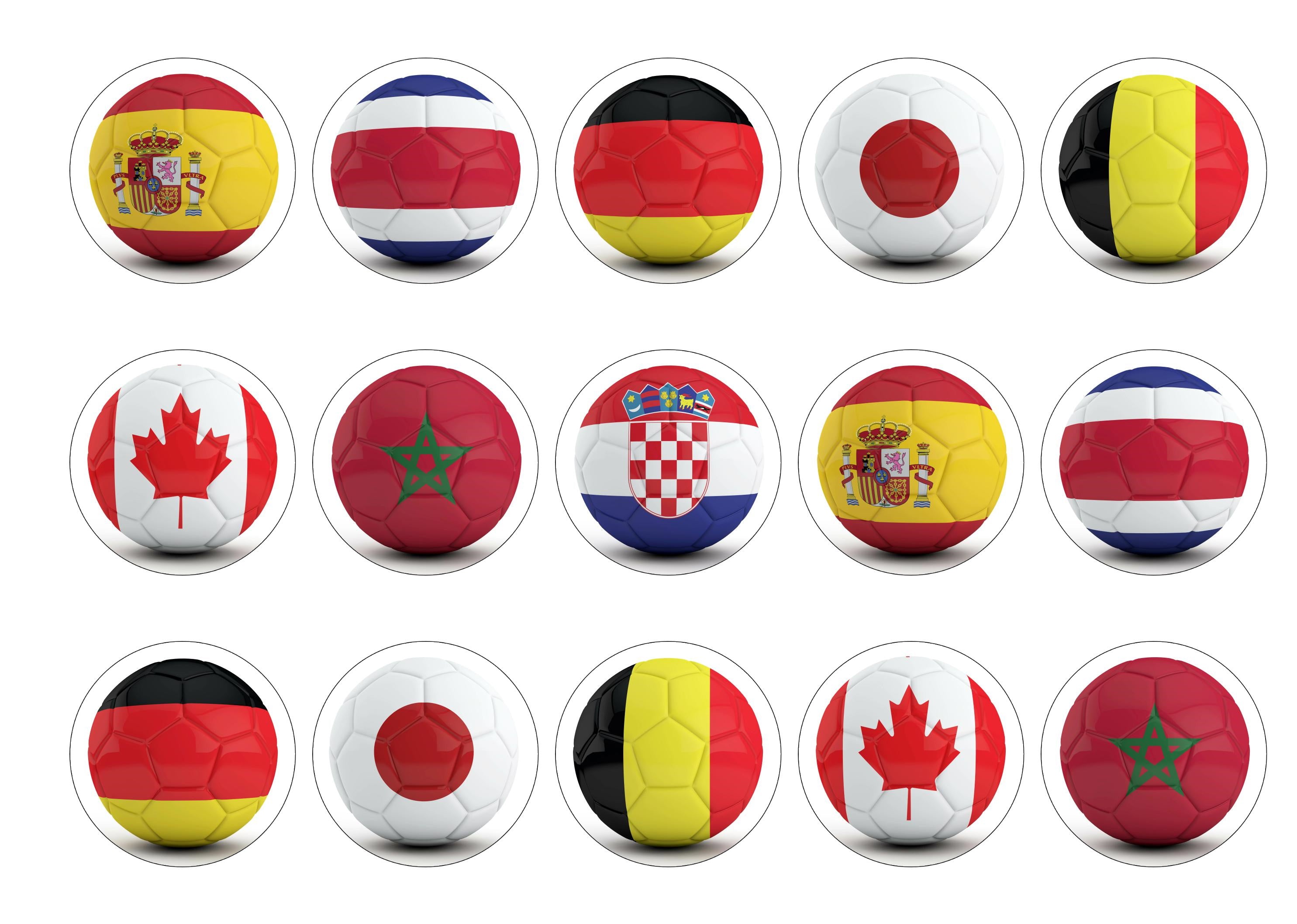 15 World Cup 2022 cupcake toppers for Groups E and F
