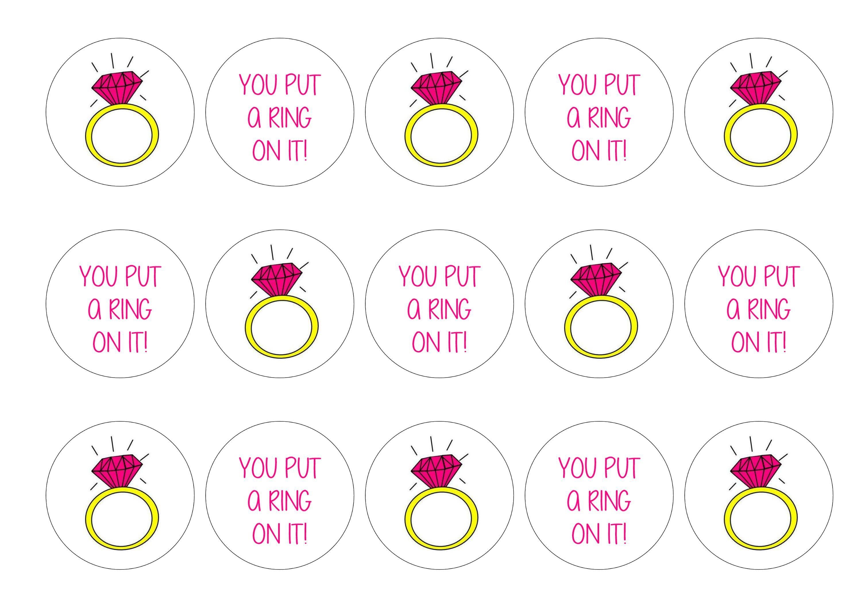 Printed engagement cupcake toppers