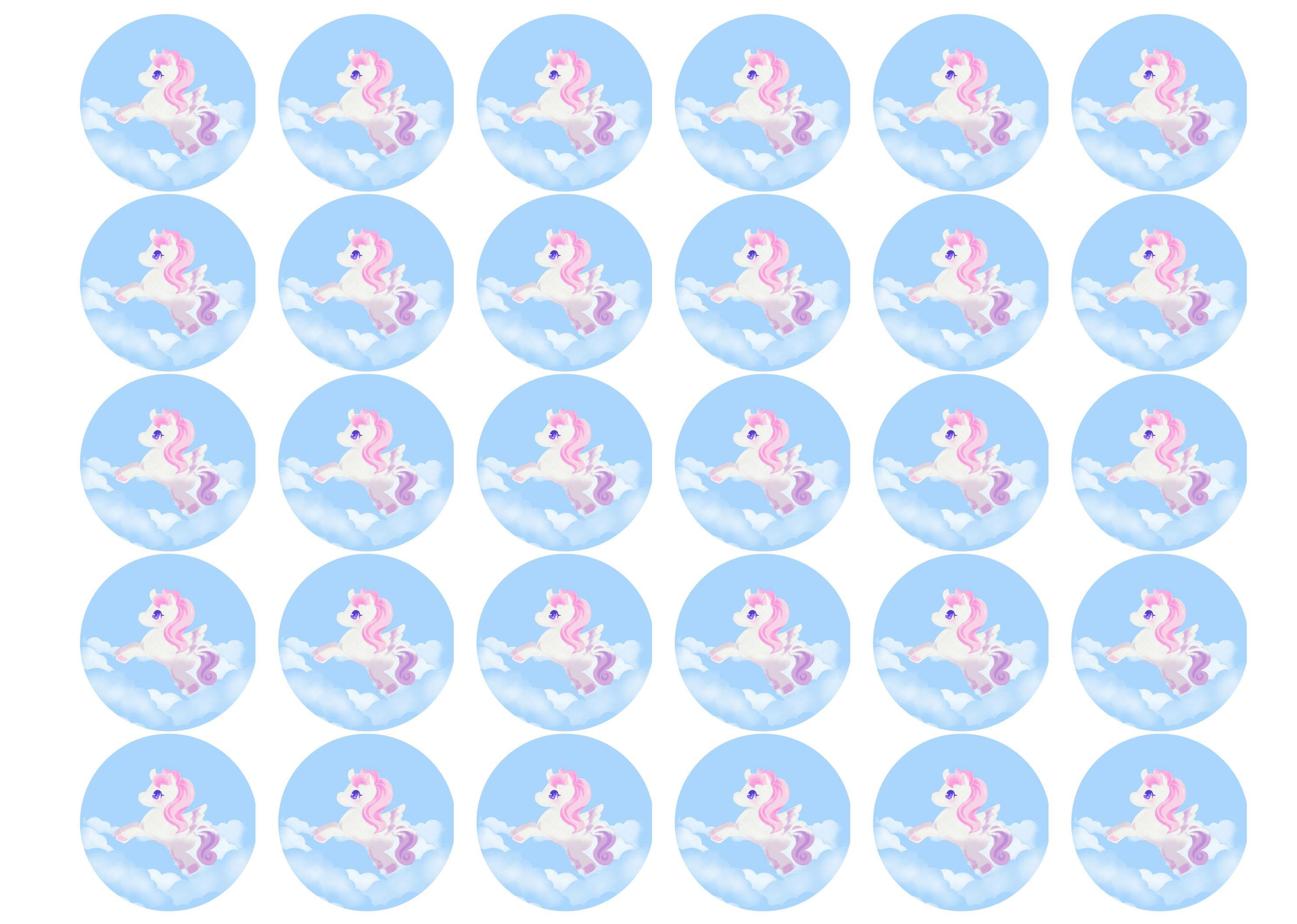 15 edible toppers with a Pegasus image