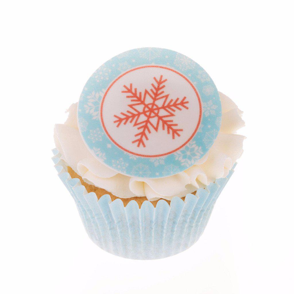 Edible Christmas Snowflake cake toppers and cupcake toppers printed onto rice paper or icing